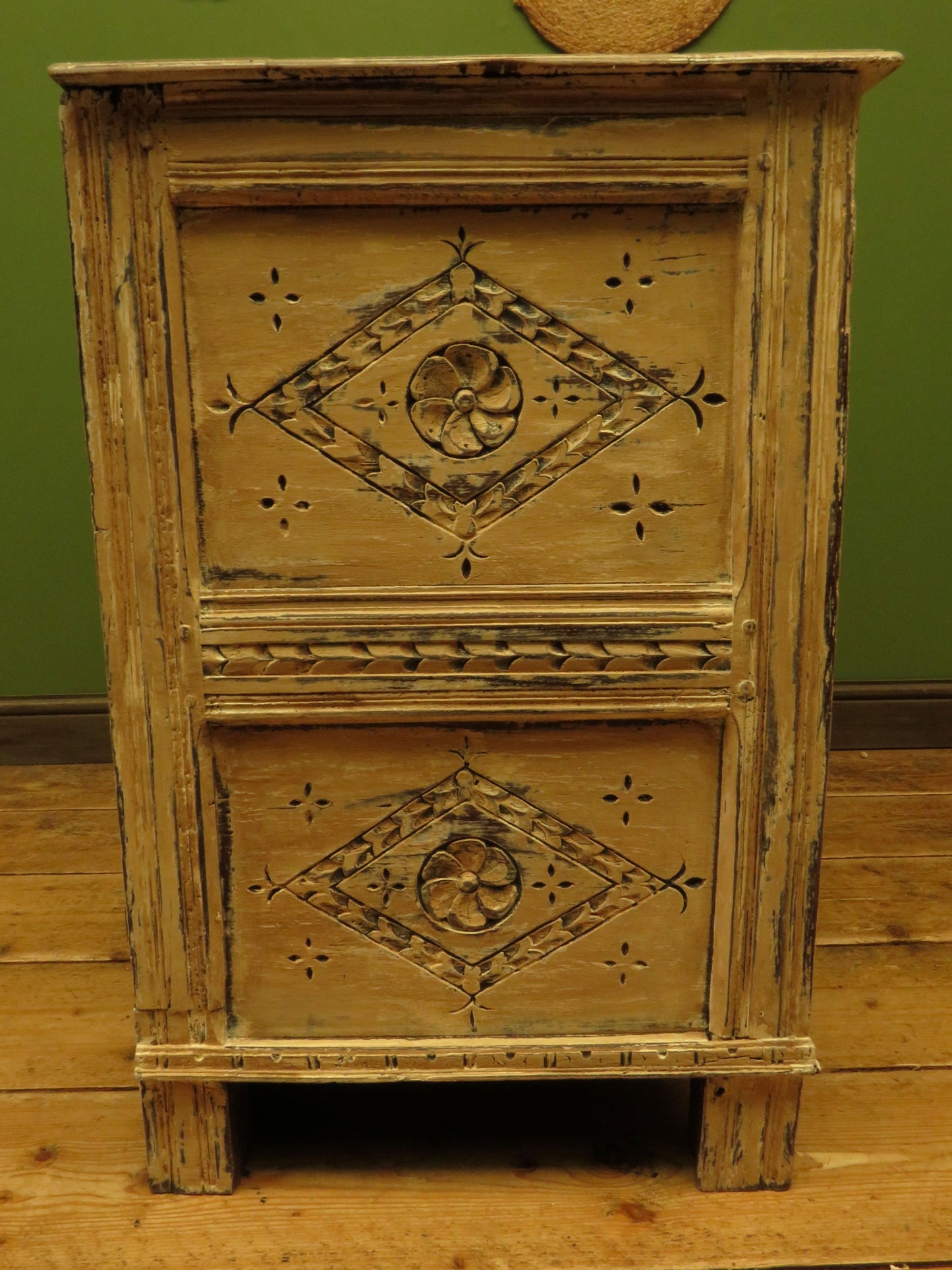 Shabby Chic Sideboard Cupboard with Stencilled Detailing