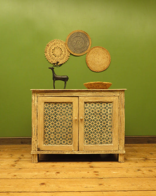 Shabby Chic Sideboard Cupboard with Stencilled Detailing