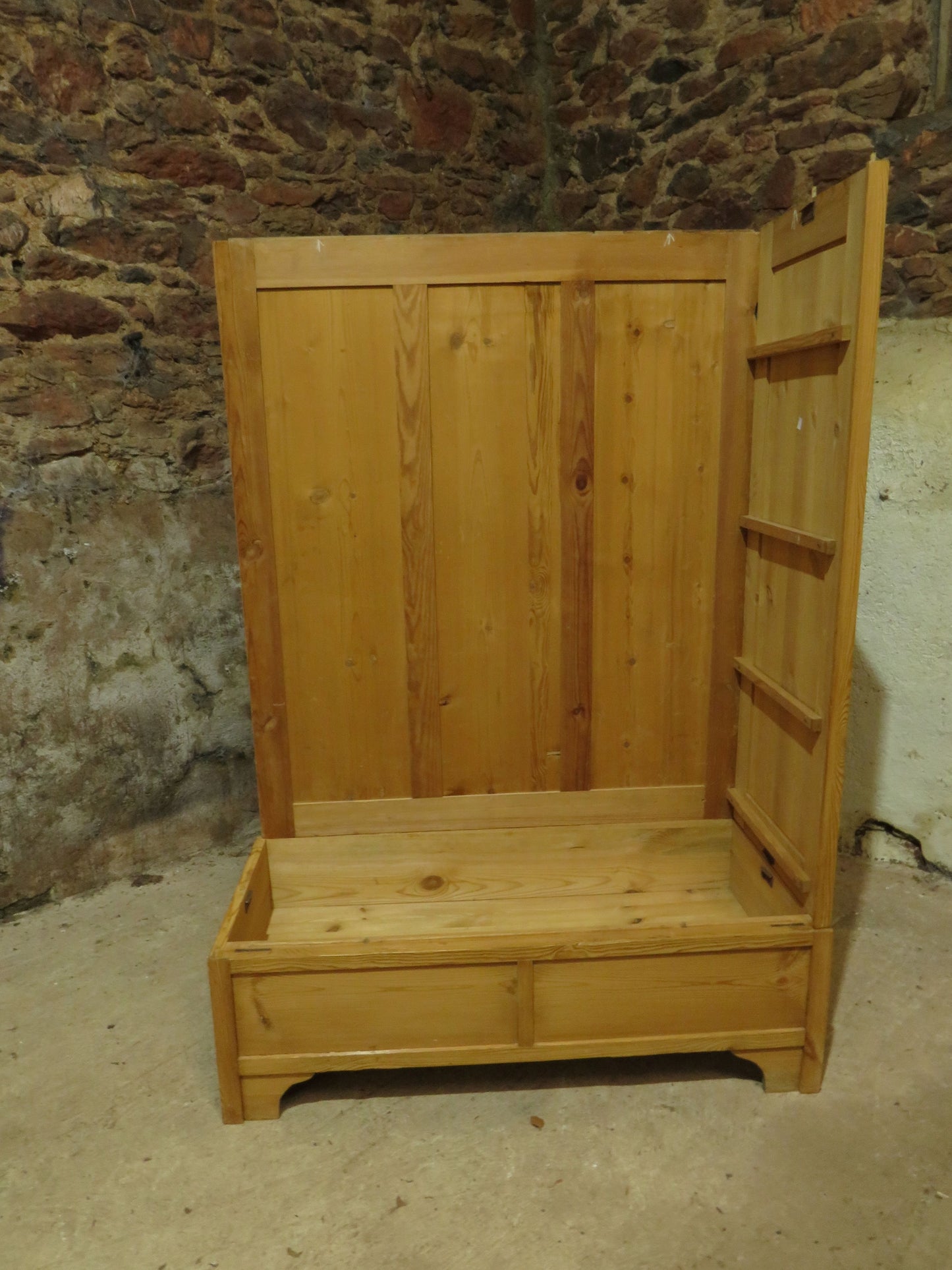 Antique Pine Knockdown Wardrobe - two available