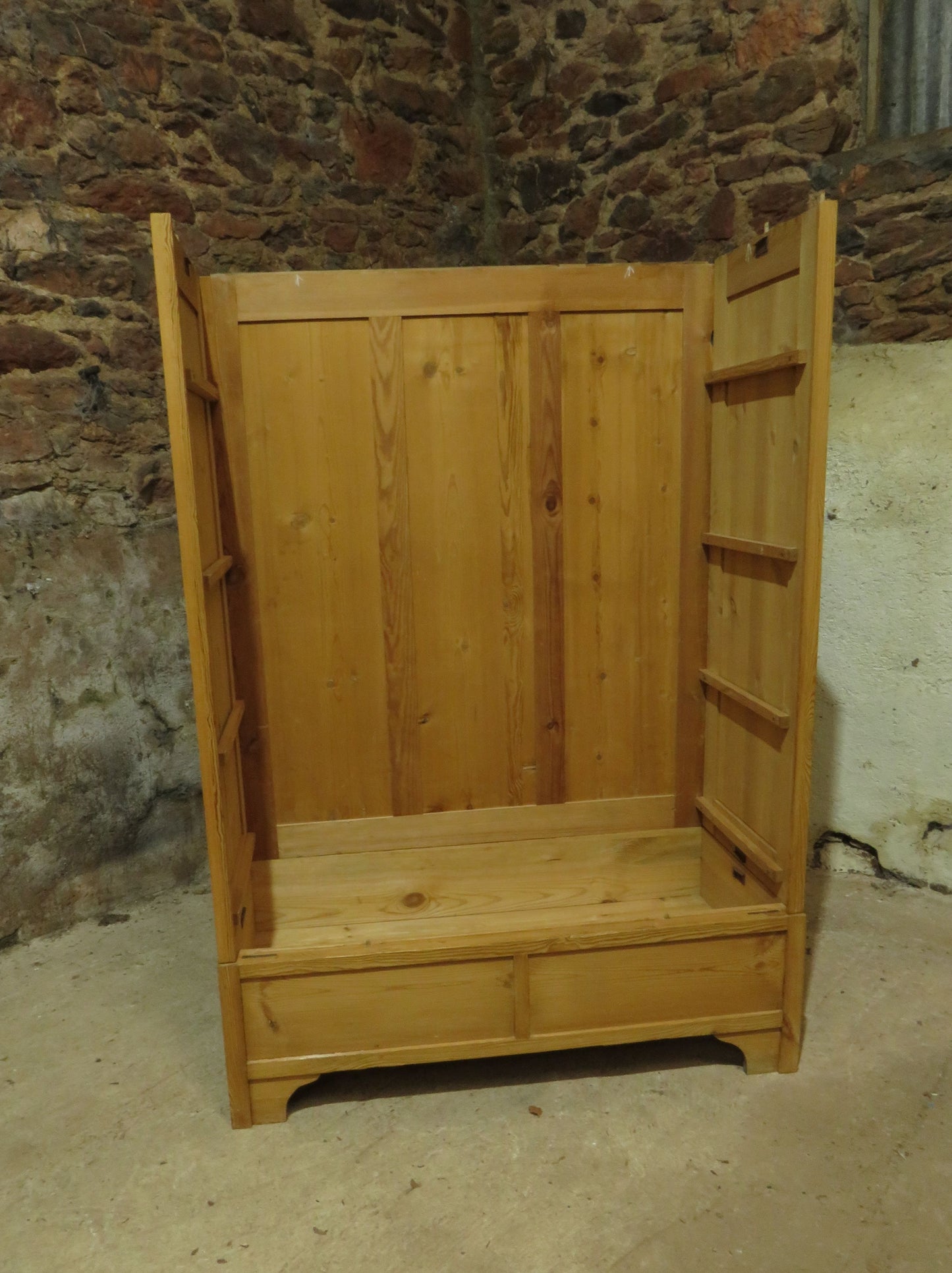 Antique Pine Knockdown Wardrobe - two available