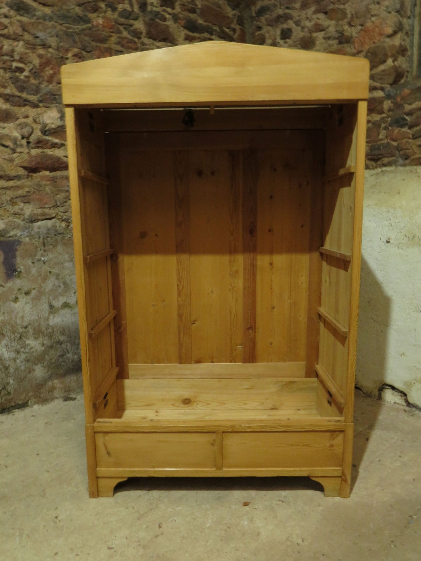 Antique Pine Knockdown Wardrobe - two available