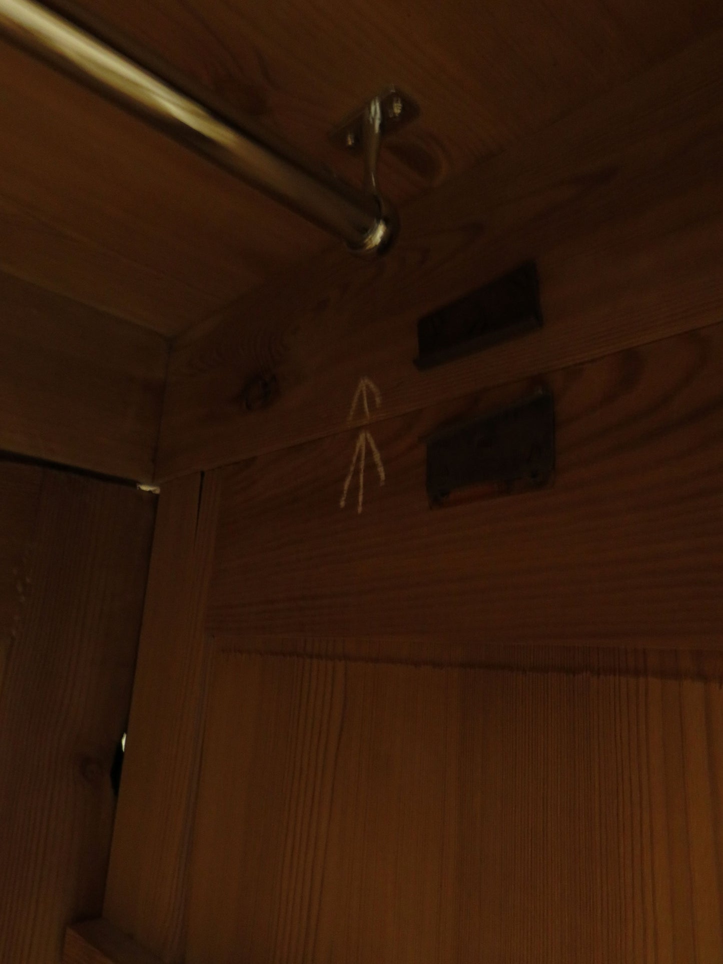 Antique Pine Knockdown Wardrobe, one of two available