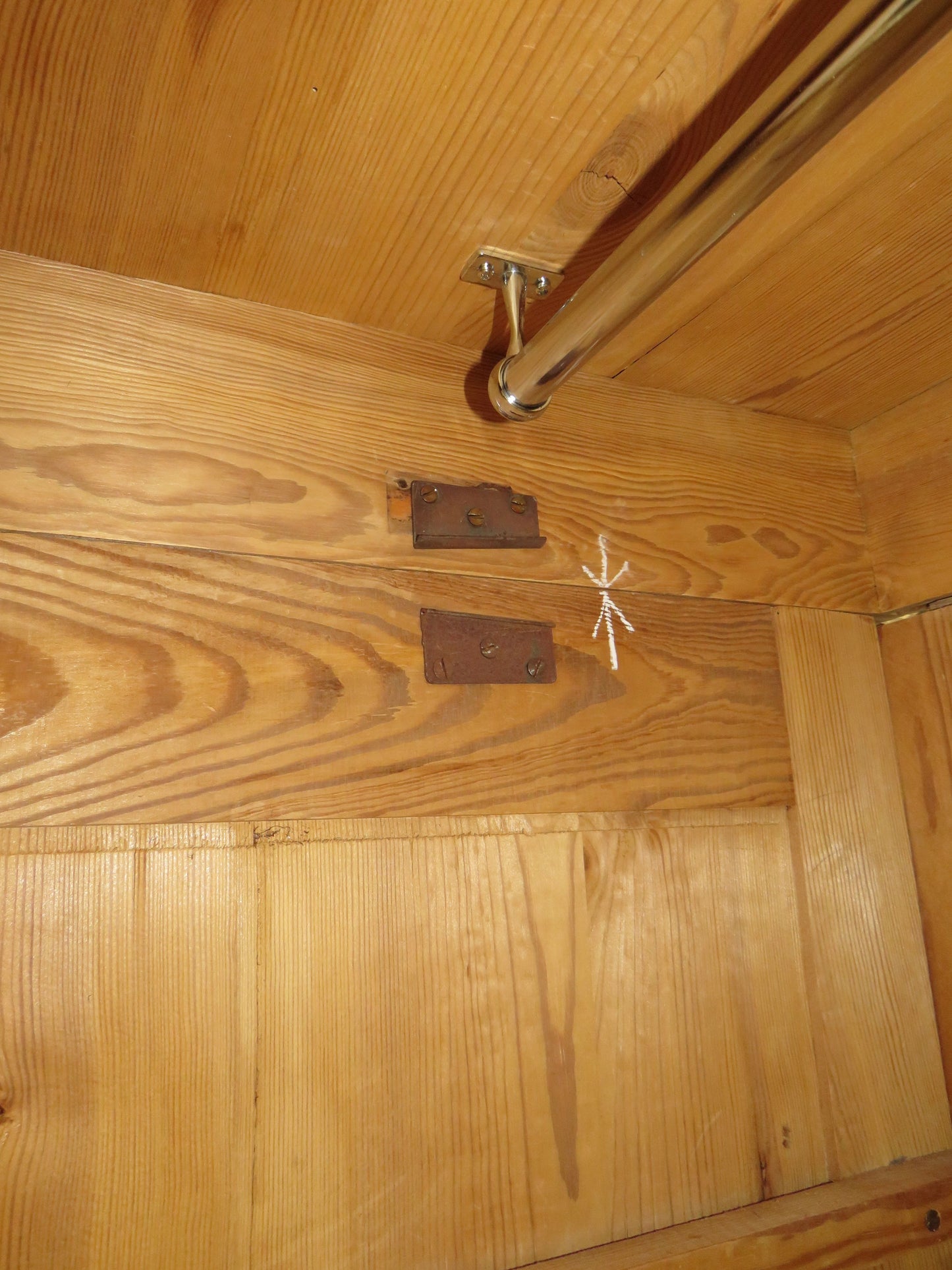 Antique Pine Knockdown Wardrobe, one of two available