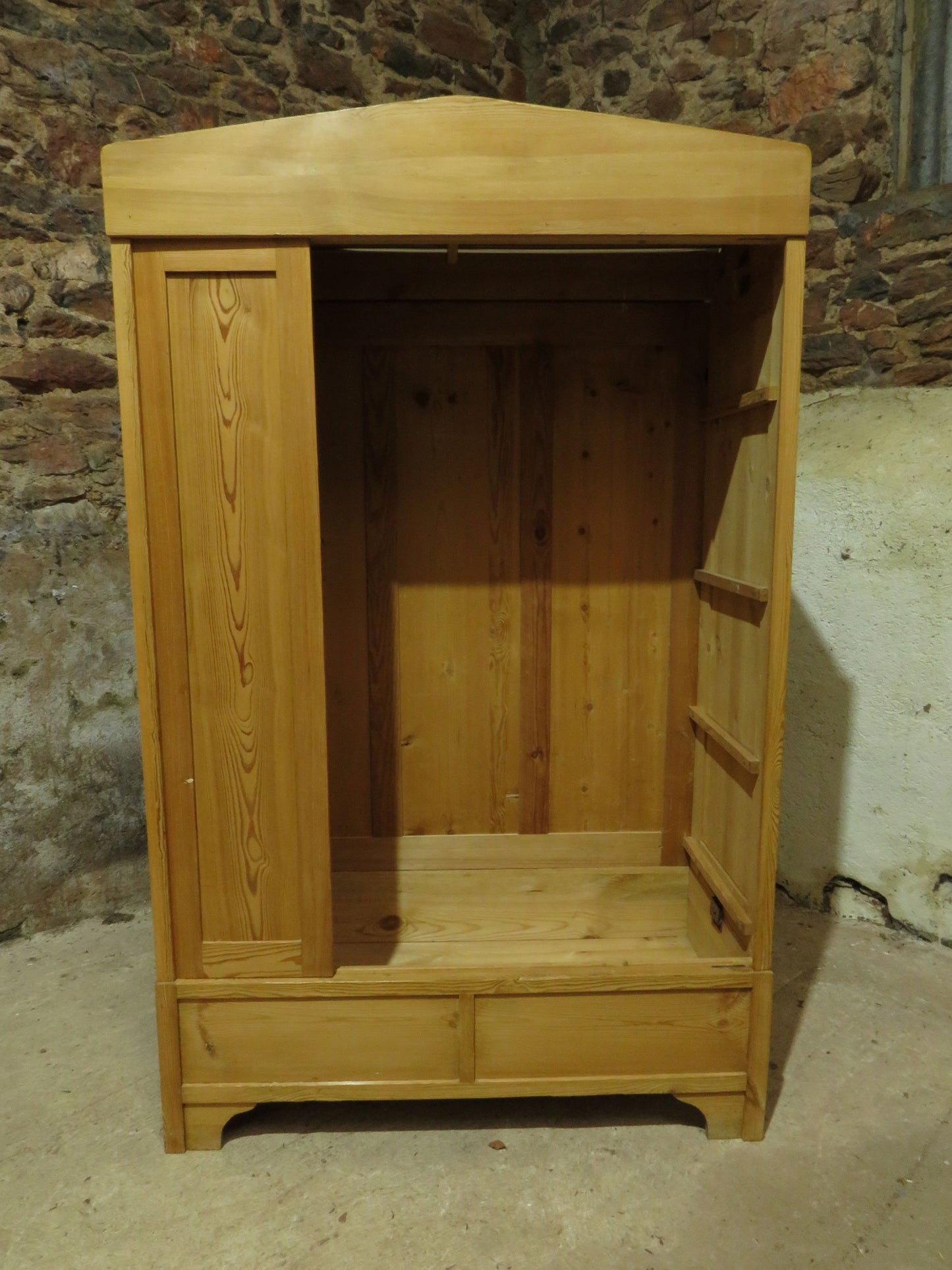 Antique Pine Knockdown Wardrobe, one of two available
