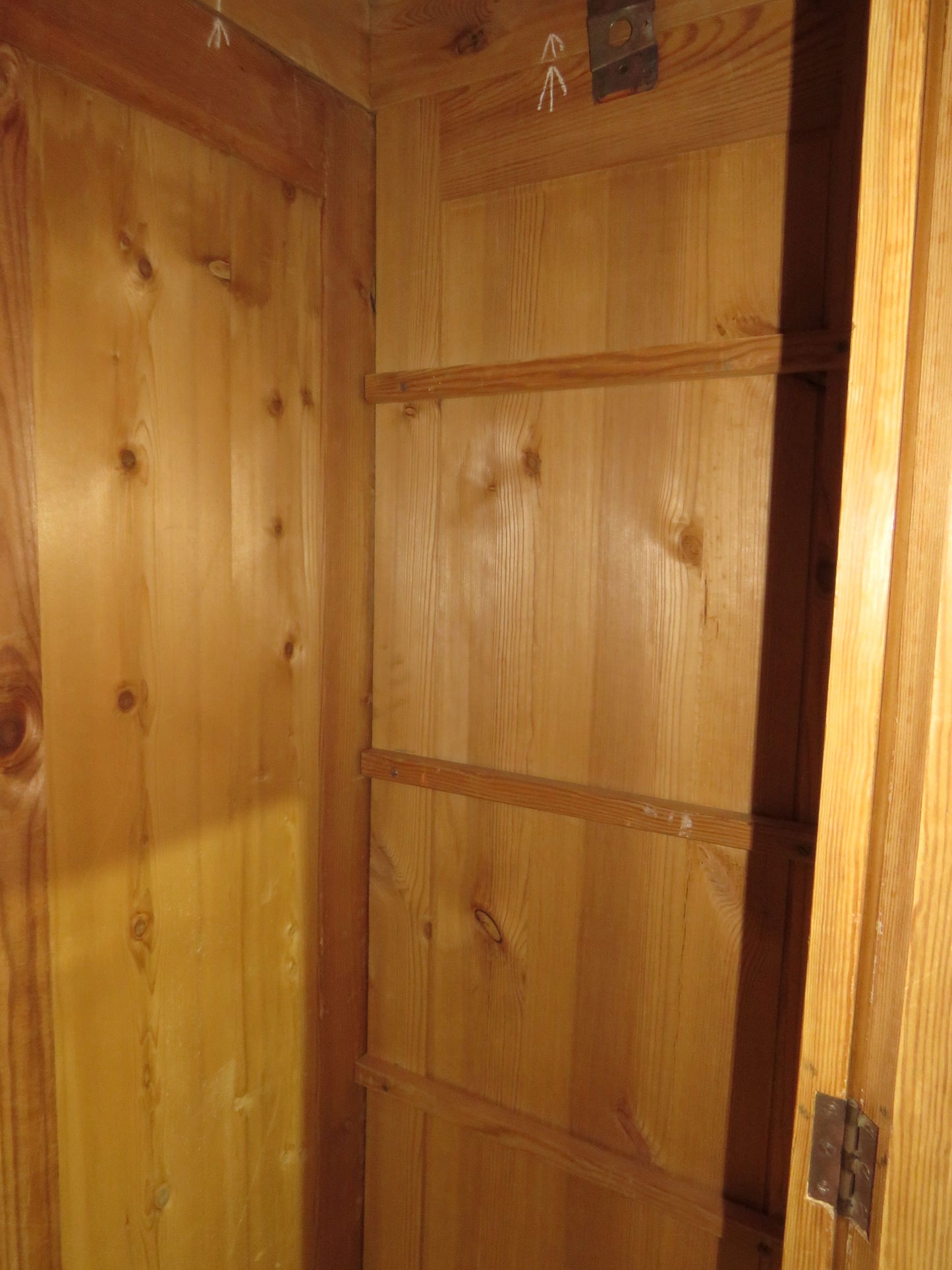 Antique Pine Knockdown Wardrobe, one of two available
