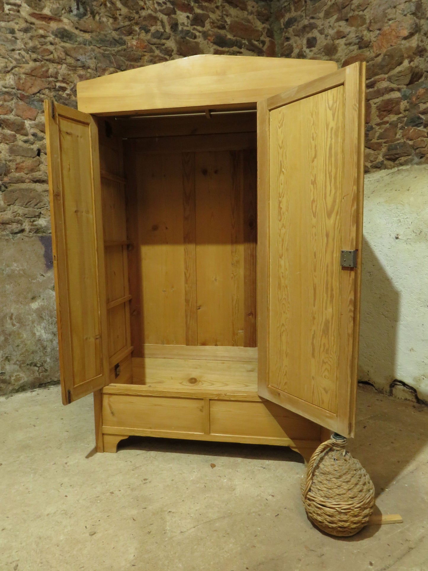 Antique Pine Knockdown Wardrobe, one of two available