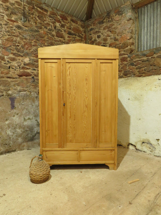 Antique Pine Knockdown Wardrobe, one of two available