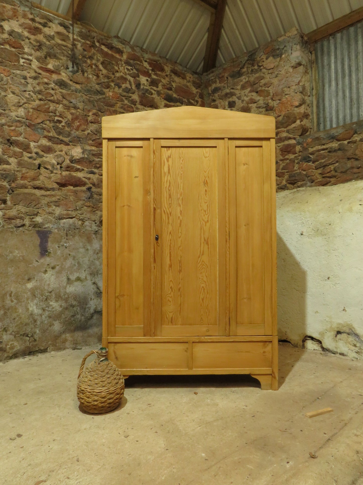 Antique Pine Knockdown Wardrobe, one of two available