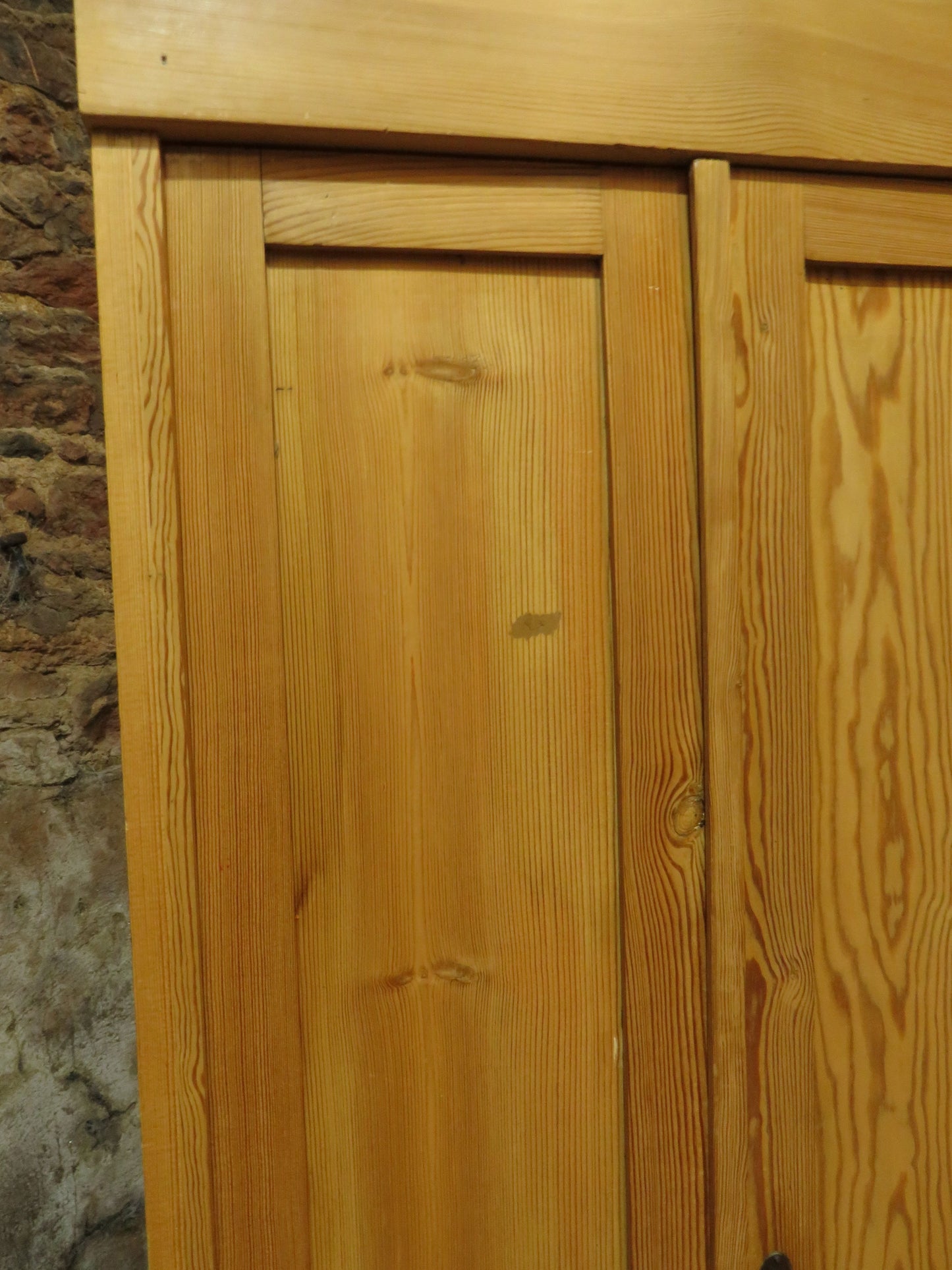 Antique Pine Knockdown Wardrobe, one of two available