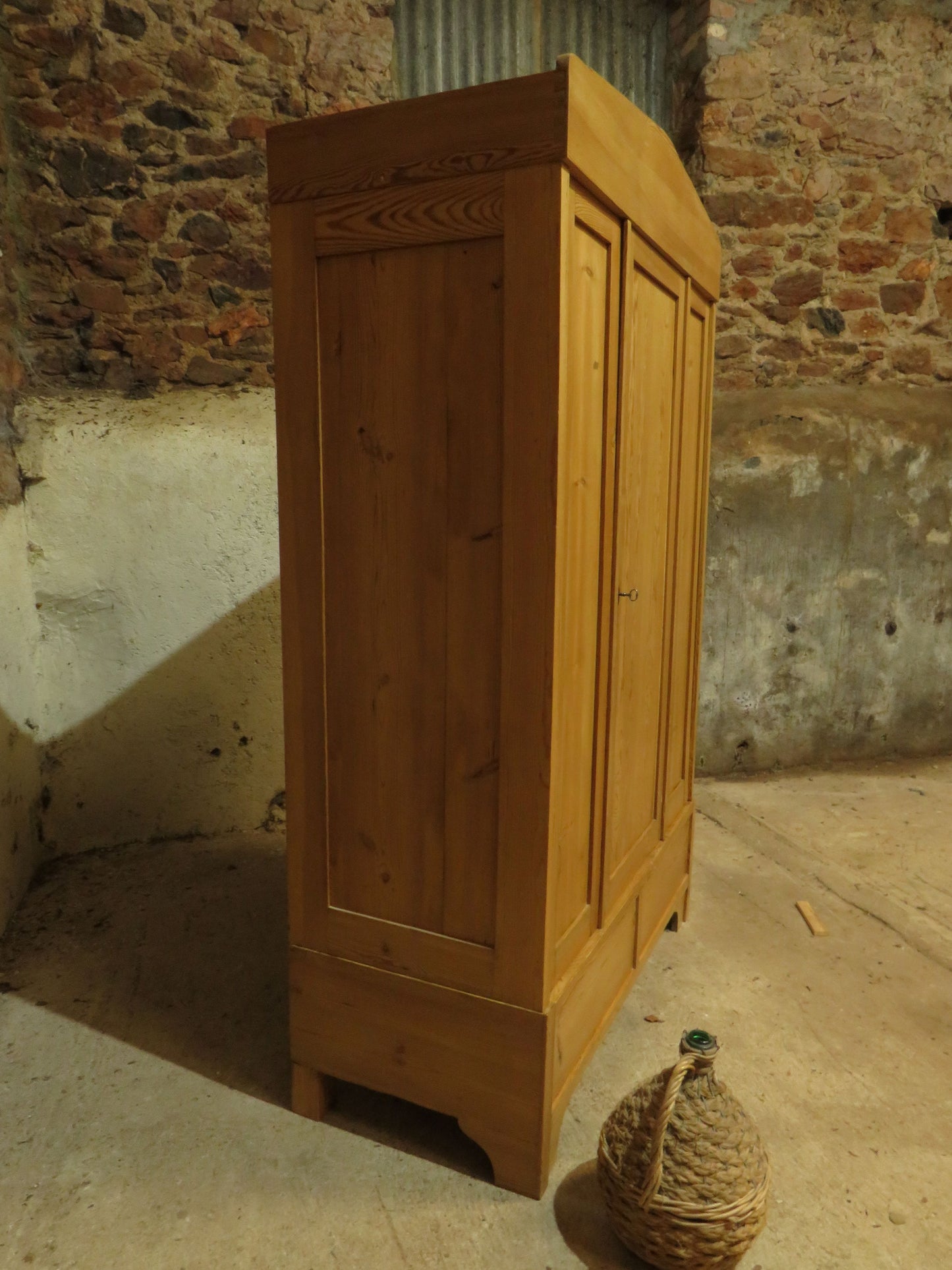 Antique Pine Knockdown Wardrobe, one of two available