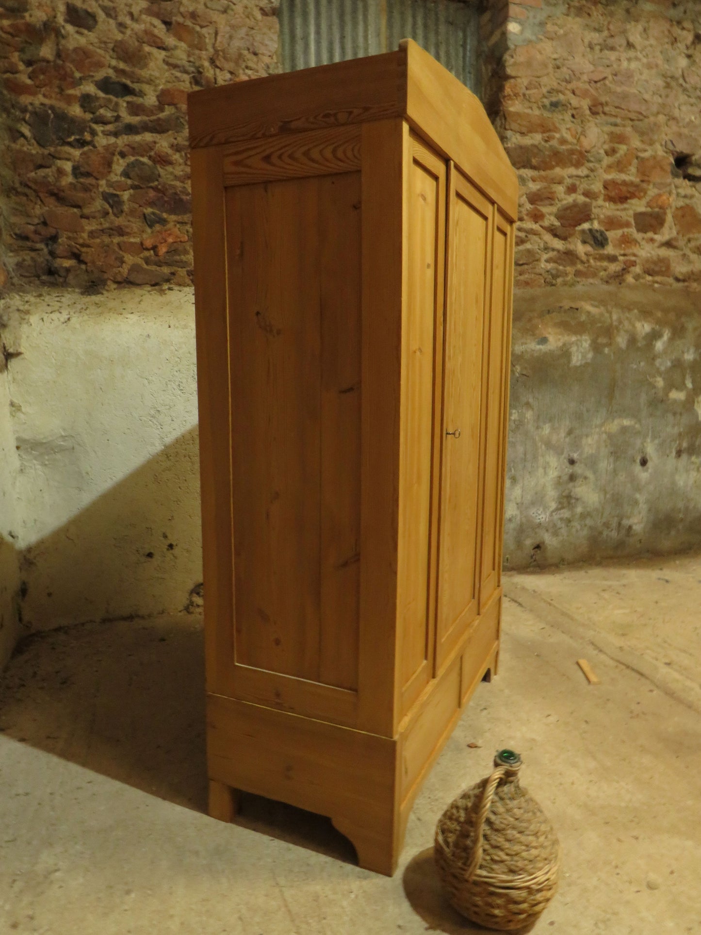 Antique Pine Knockdown Wardrobe, one of two available