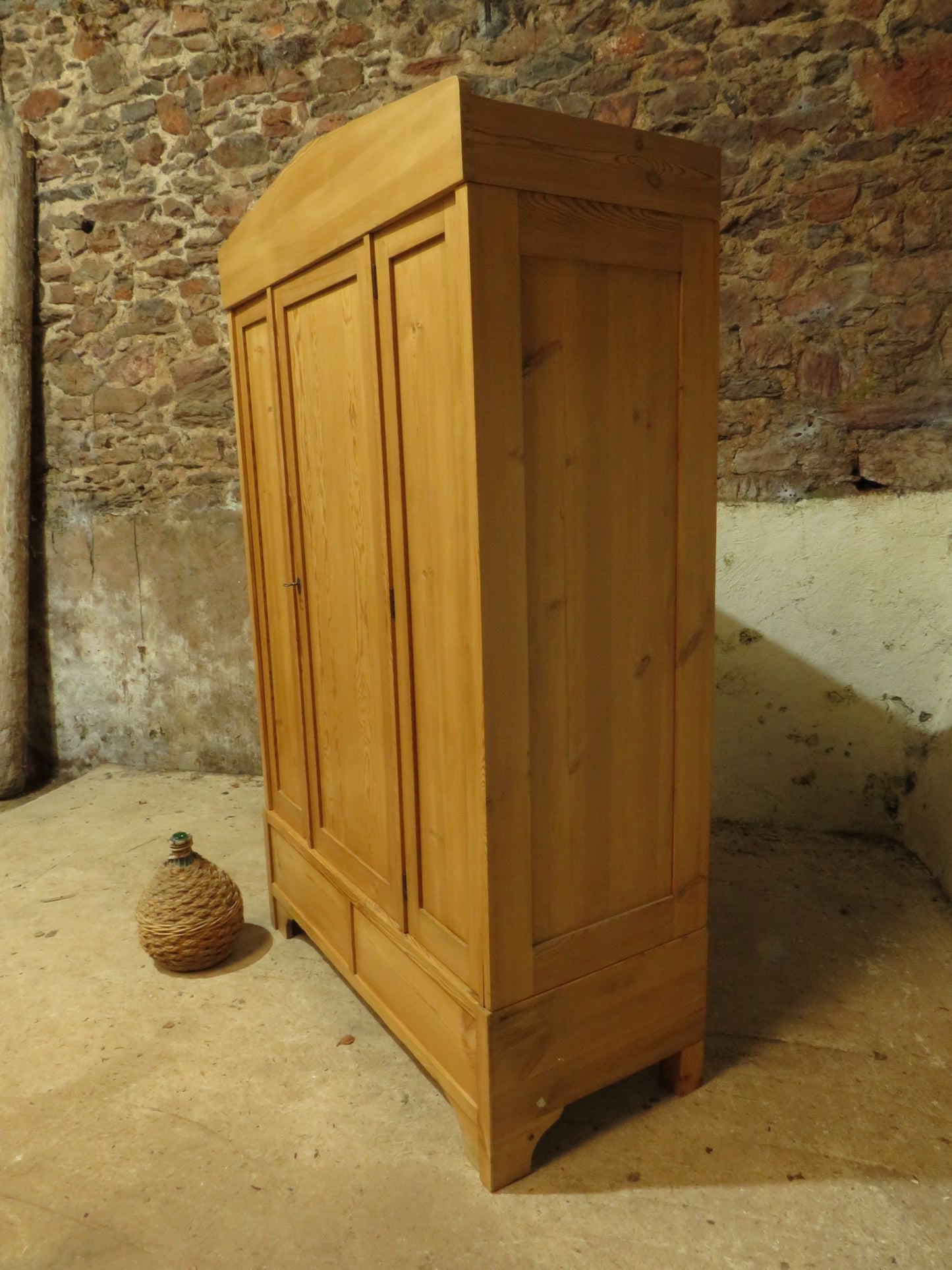Antique Pine Knockdown Wardrobe, one of two available