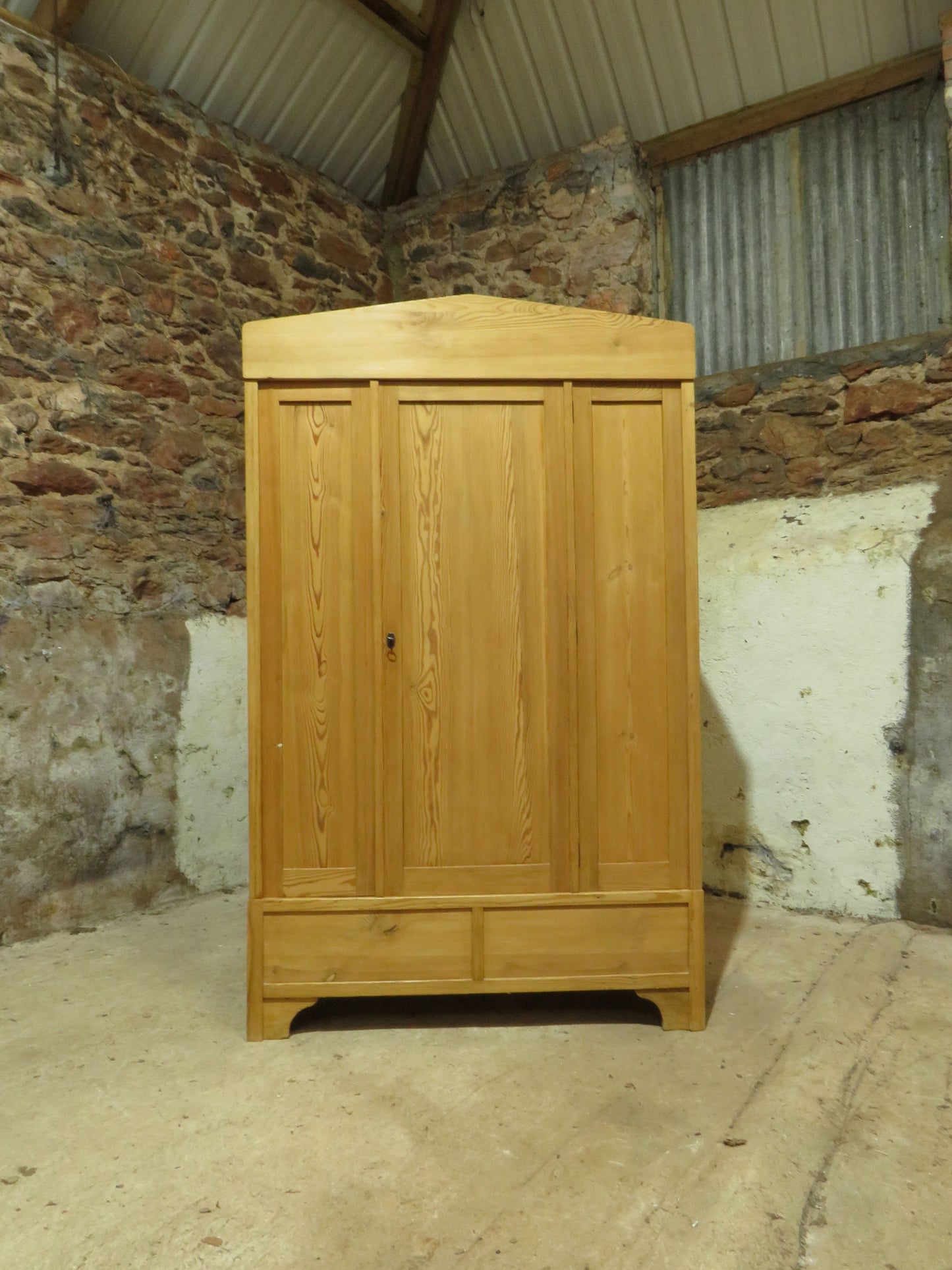 Antique Pine Knockdown Wardrobe - two available