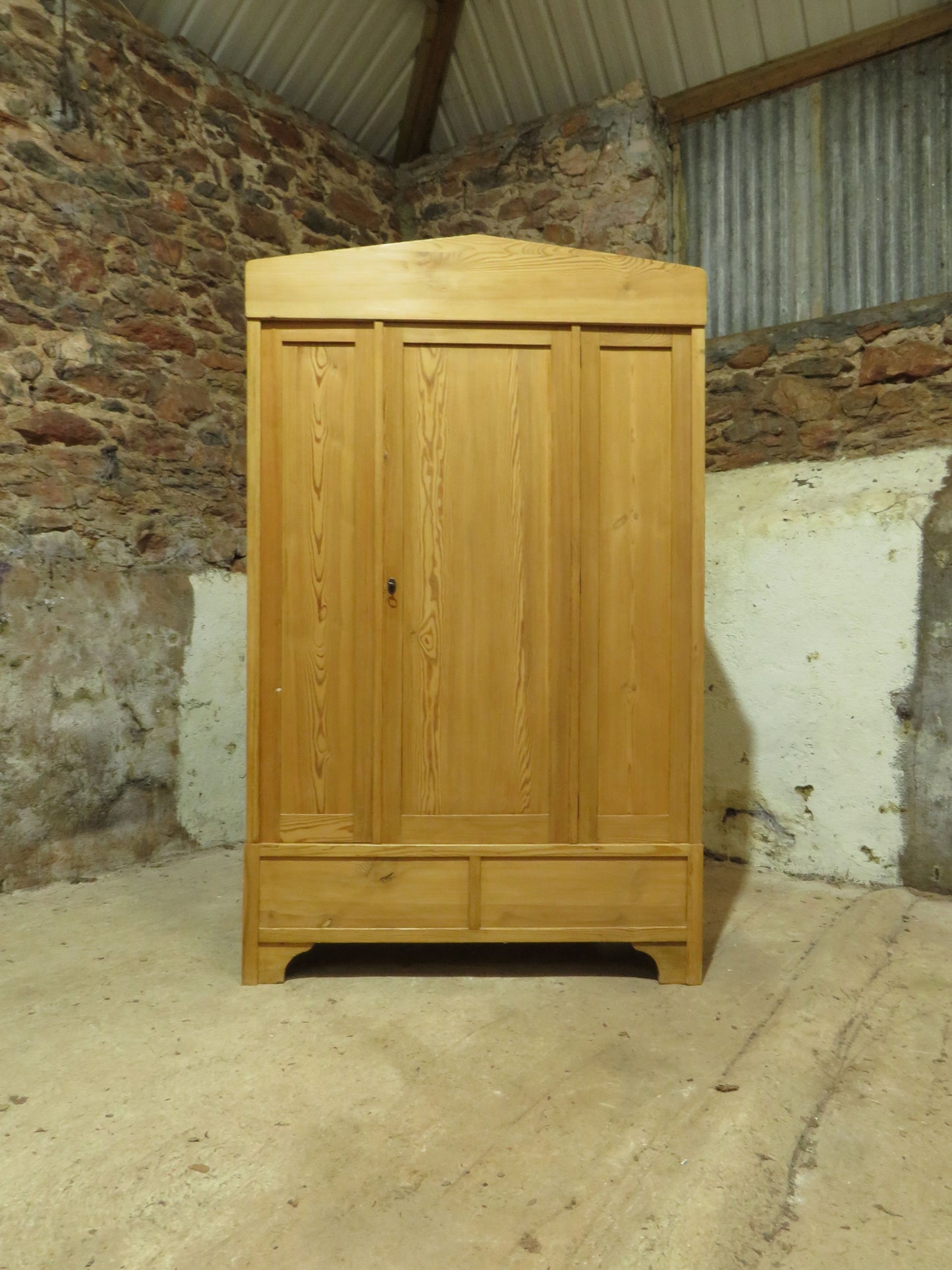 Antique Pine Knockdown Wardrobe - two available