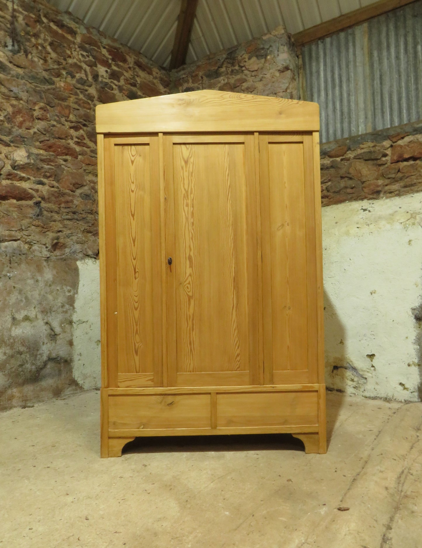 Antique Pine Knockdown Wardrobe - two available