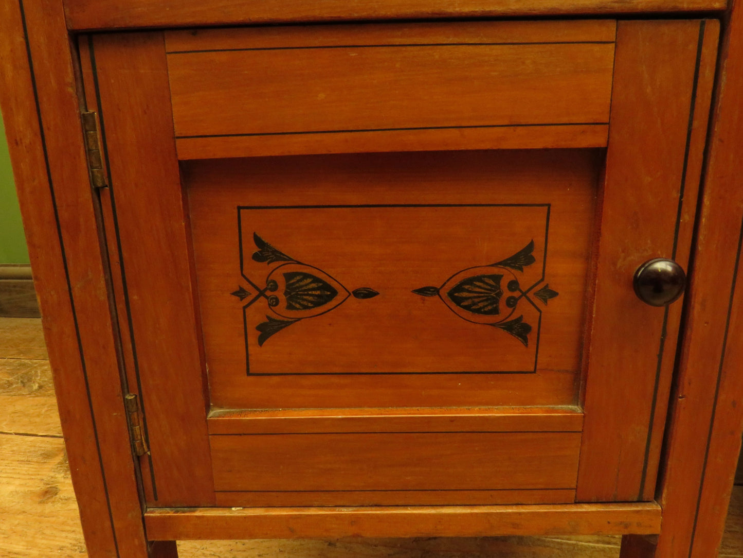 Antique Stencilled Chest of Drawers & Bedside Chest