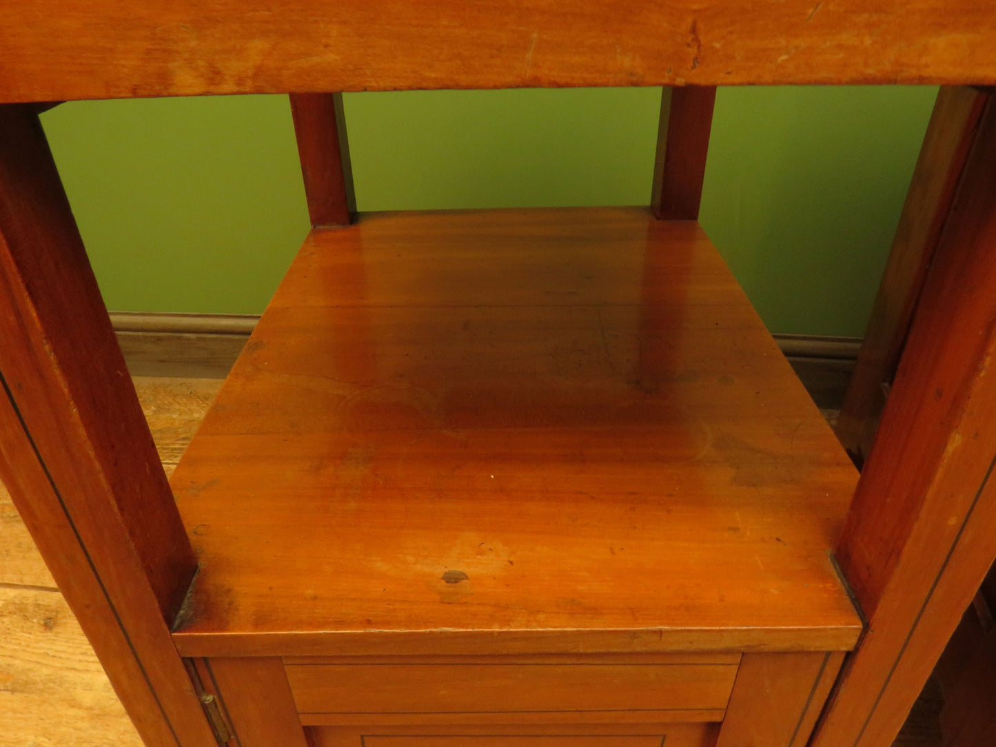 Antique Stencilled Chest of Drawers & Bedside Chest