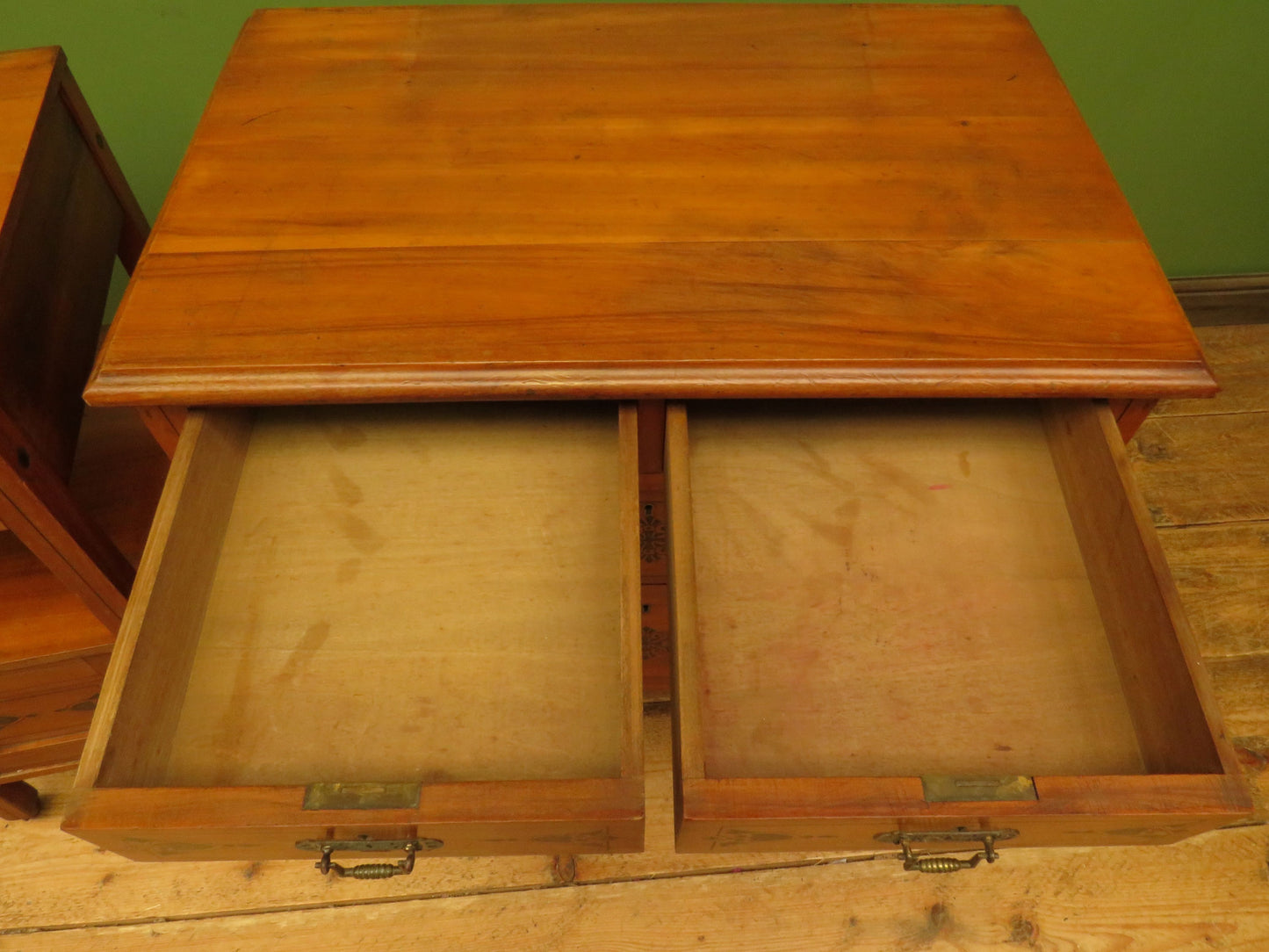 Antique Stencilled Chest of Drawers & Bedside Chest