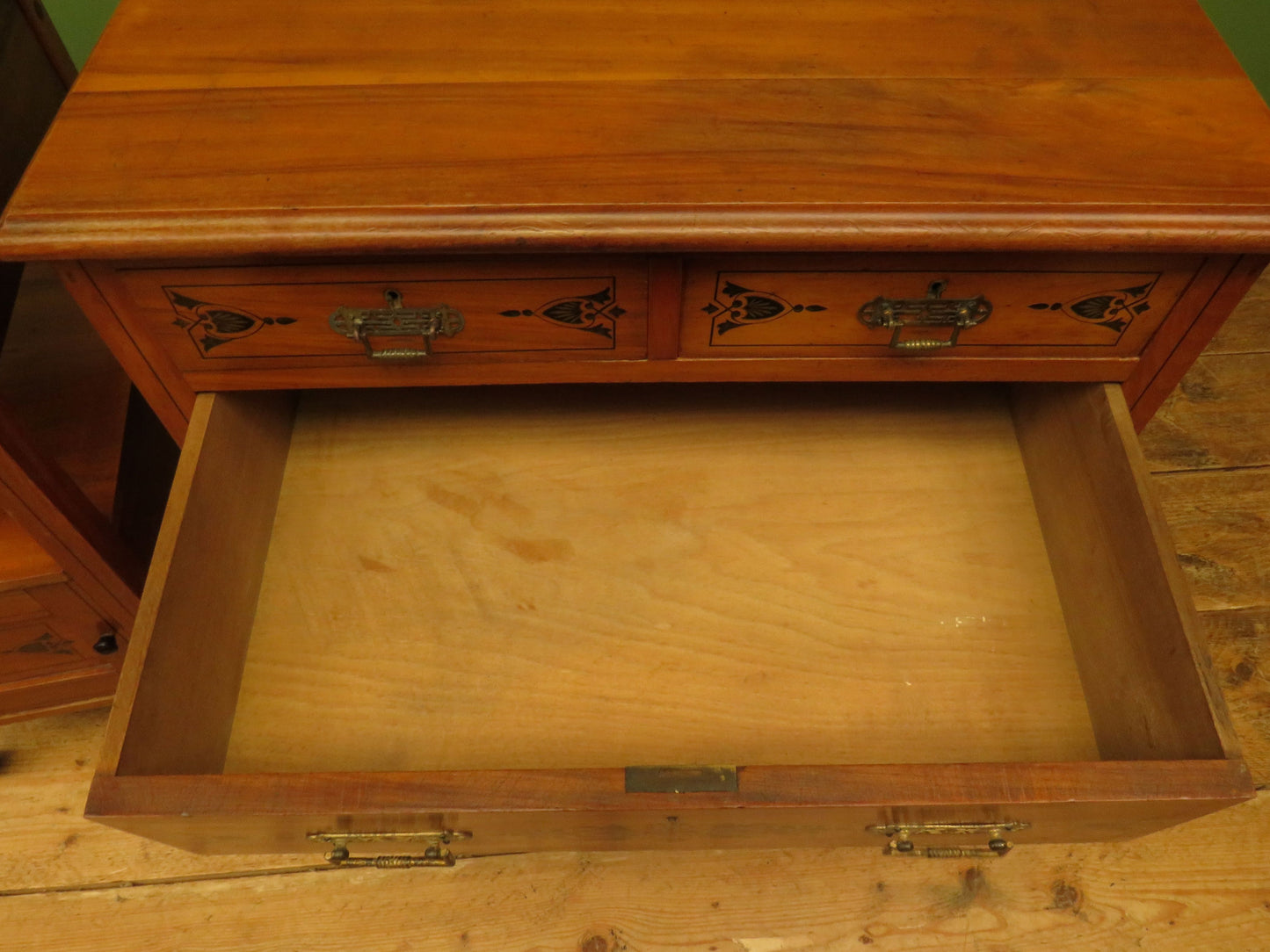 Antique Stencilled Chest of Drawers & Bedside Chest