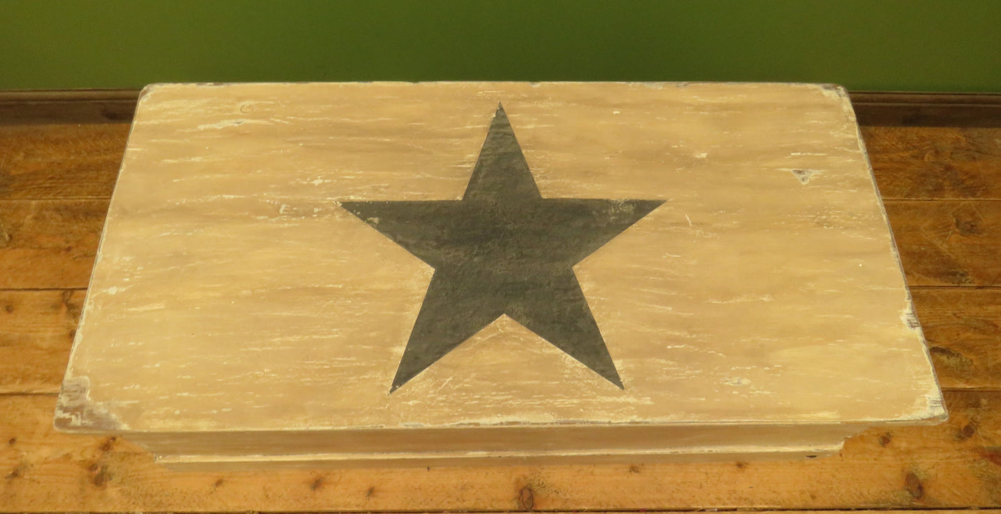 Folk Art Painted Blanket Box with Barn Star Design