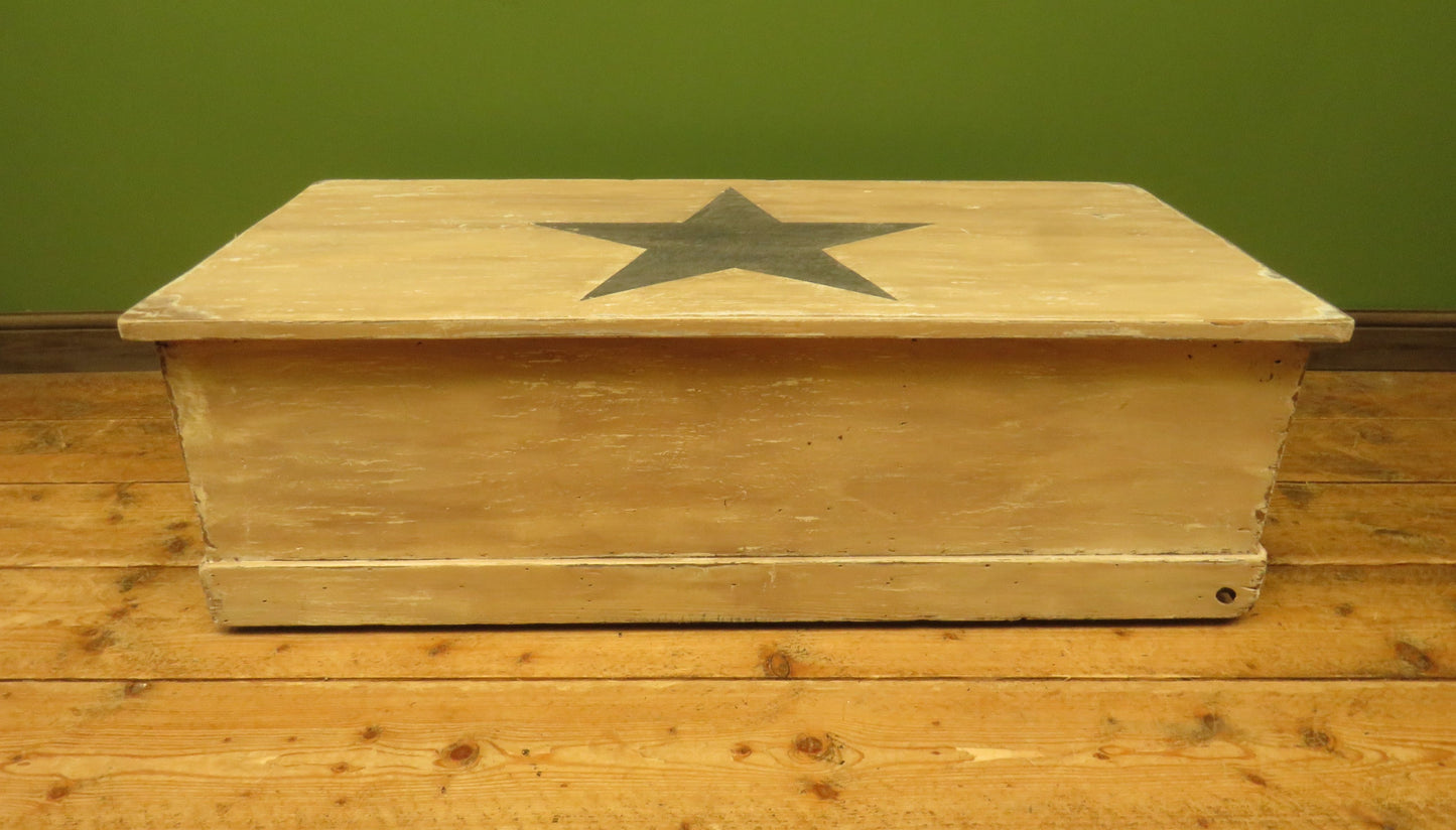 Folk Art Painted Blanket Box with Barn Star Design