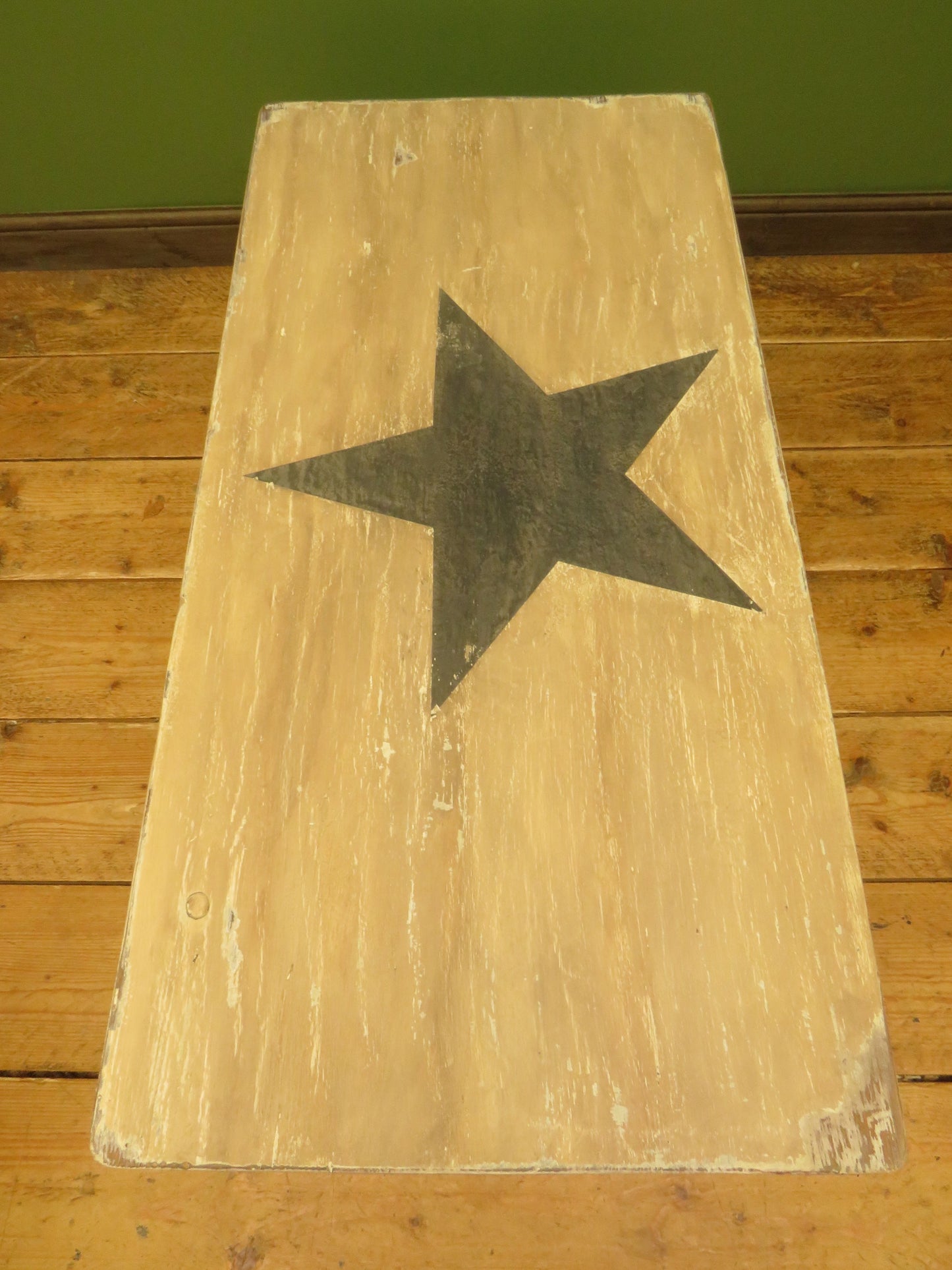 Folk Art Painted Blanket Box with Barn Star Design