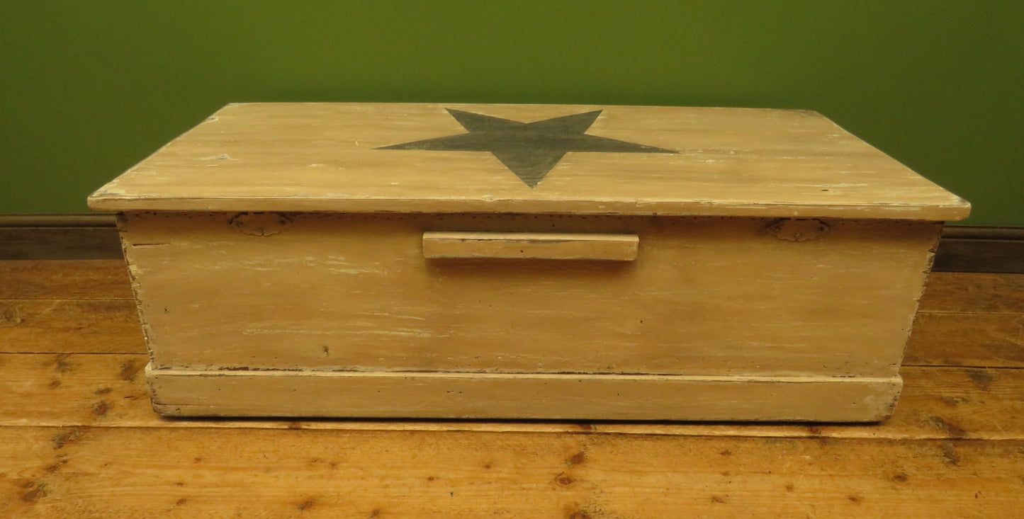 Folk Art Painted Blanket Box with Barn Star Design
