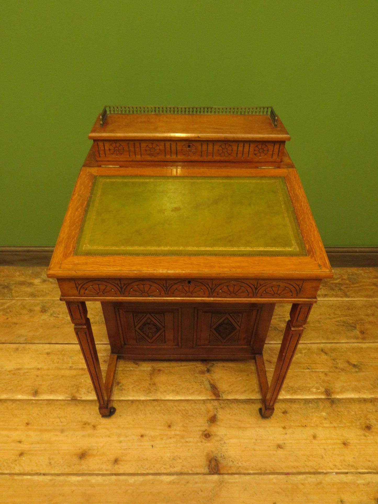 Antique Davenport with Leather top