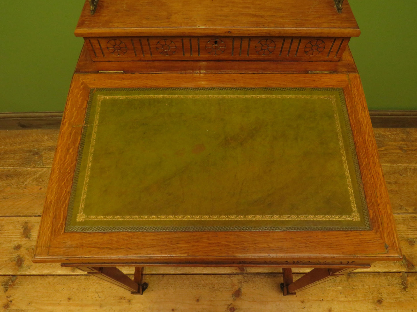 Antique Davenport with Leather top