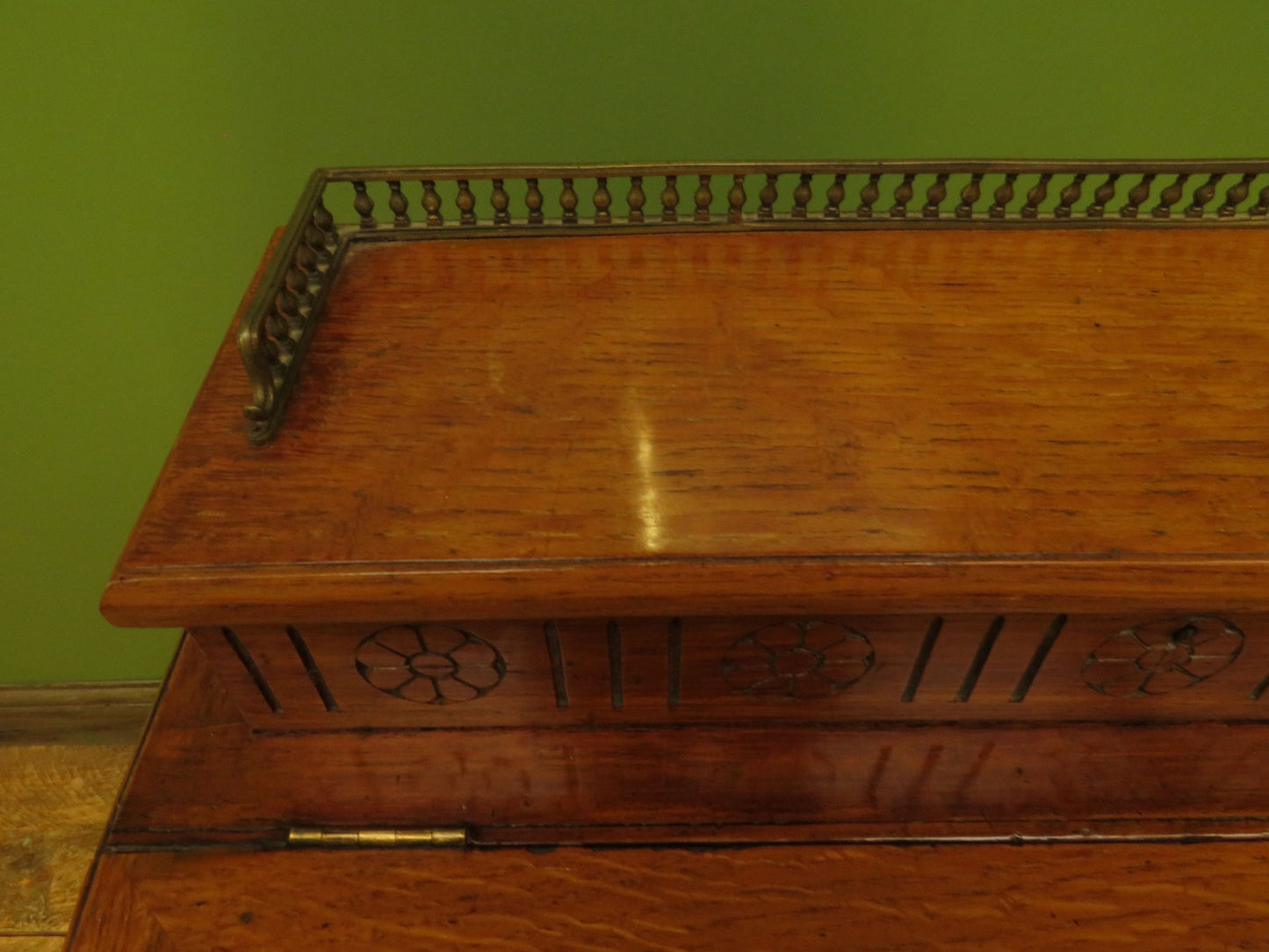 Antique Davenport with Leather top