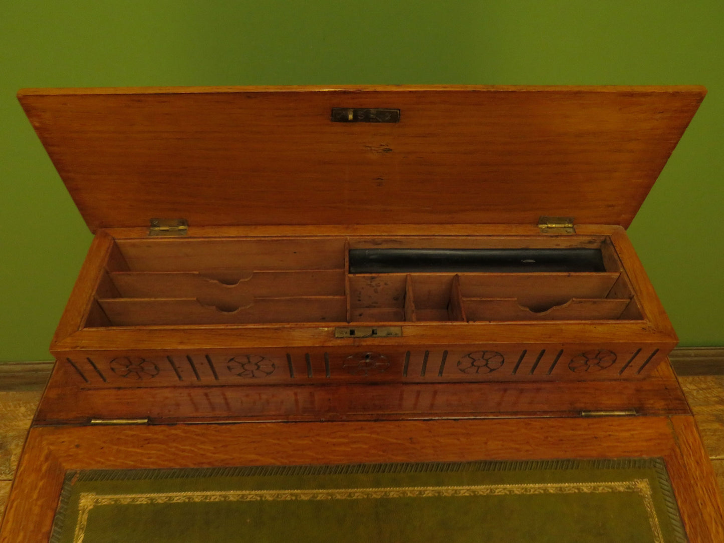 Antique Davenport with Leather top