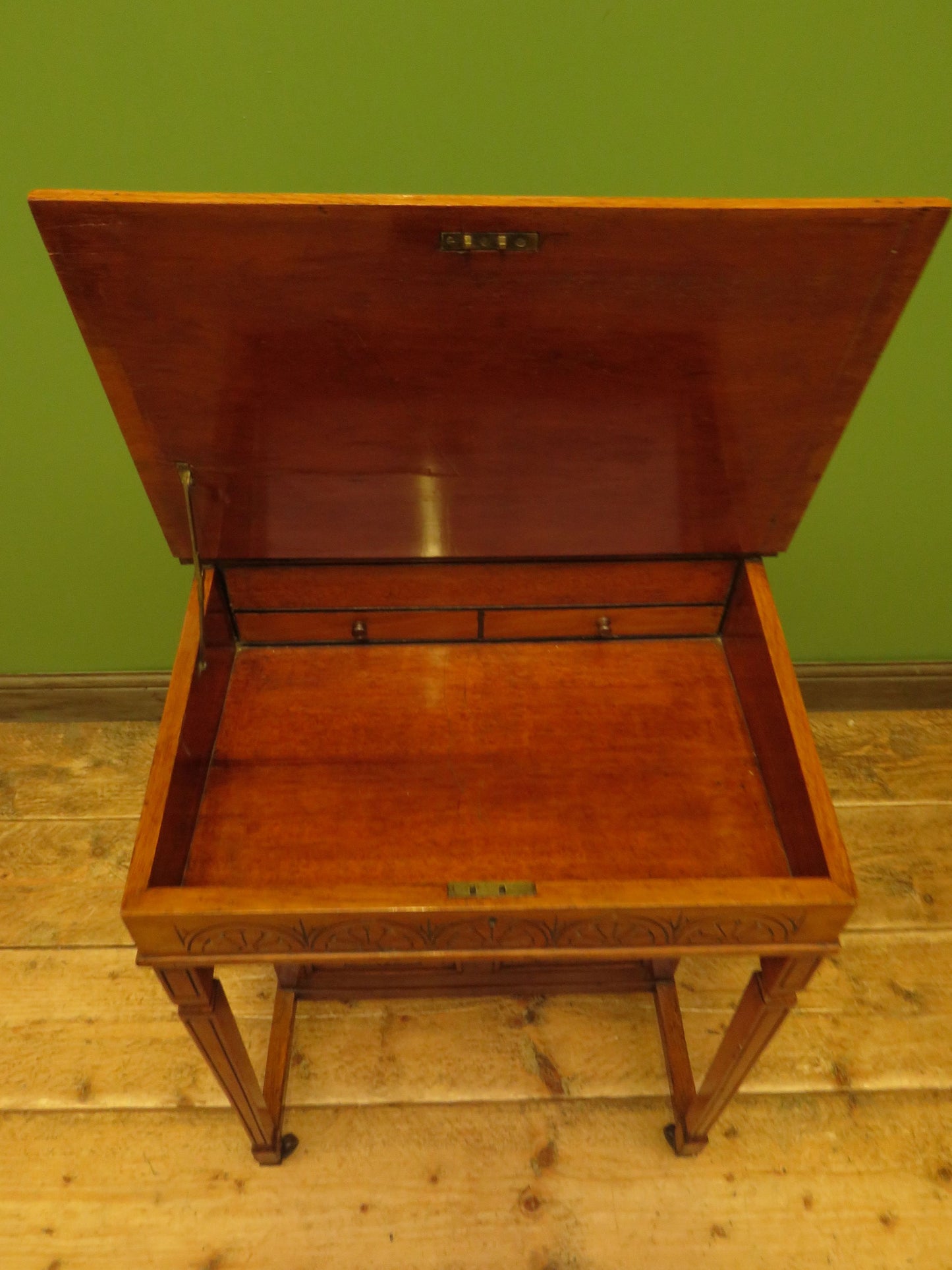 Antique Davenport with Leather top