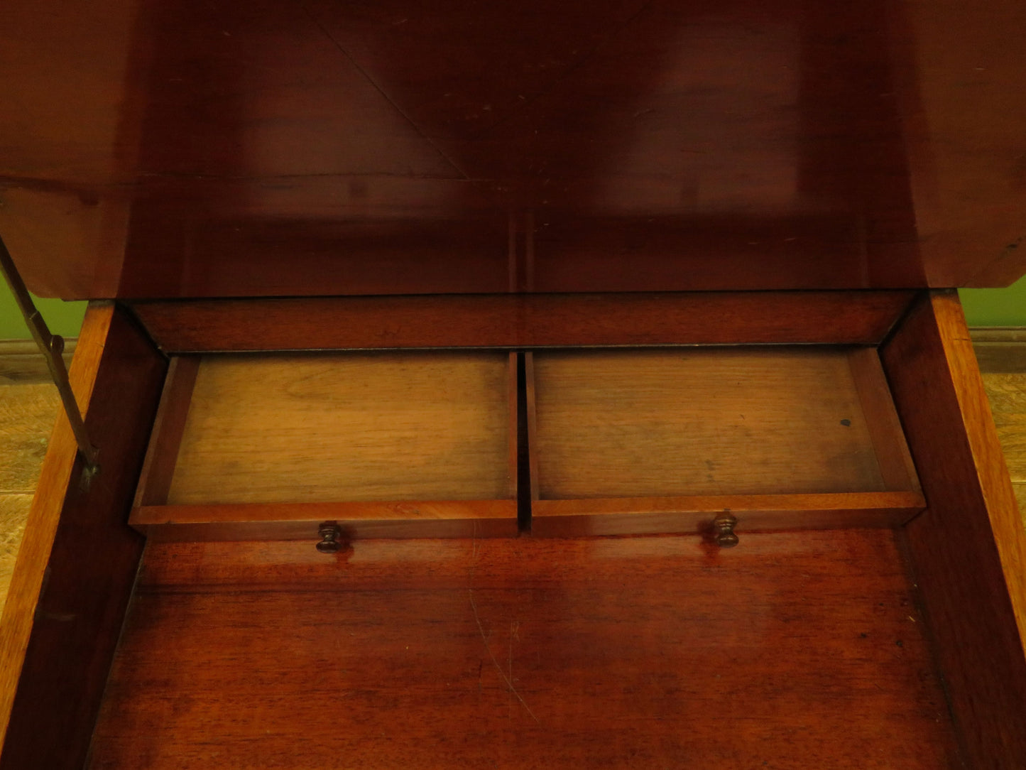 Antique Davenport with Leather top