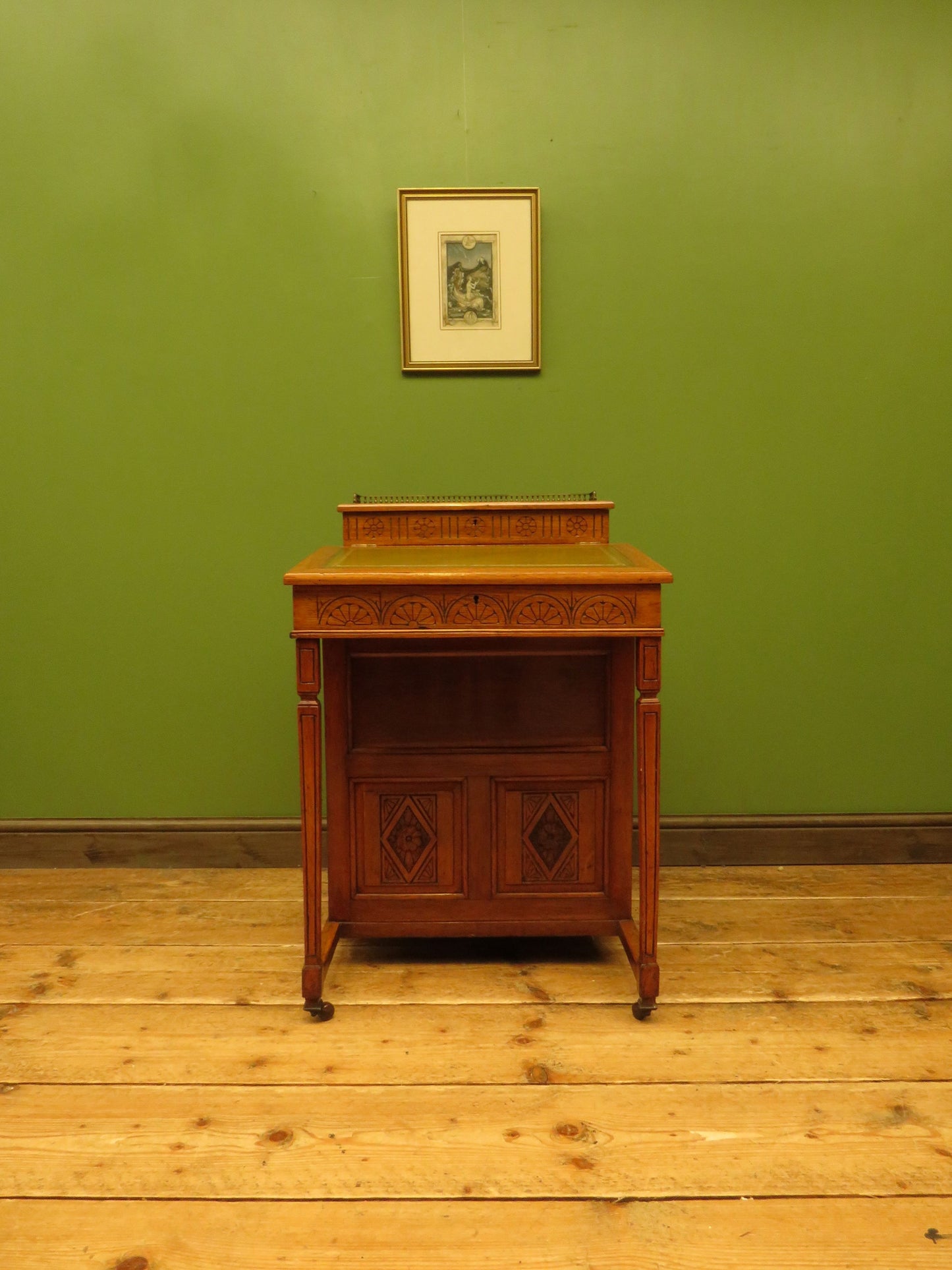 Antique Davenport with Leather top