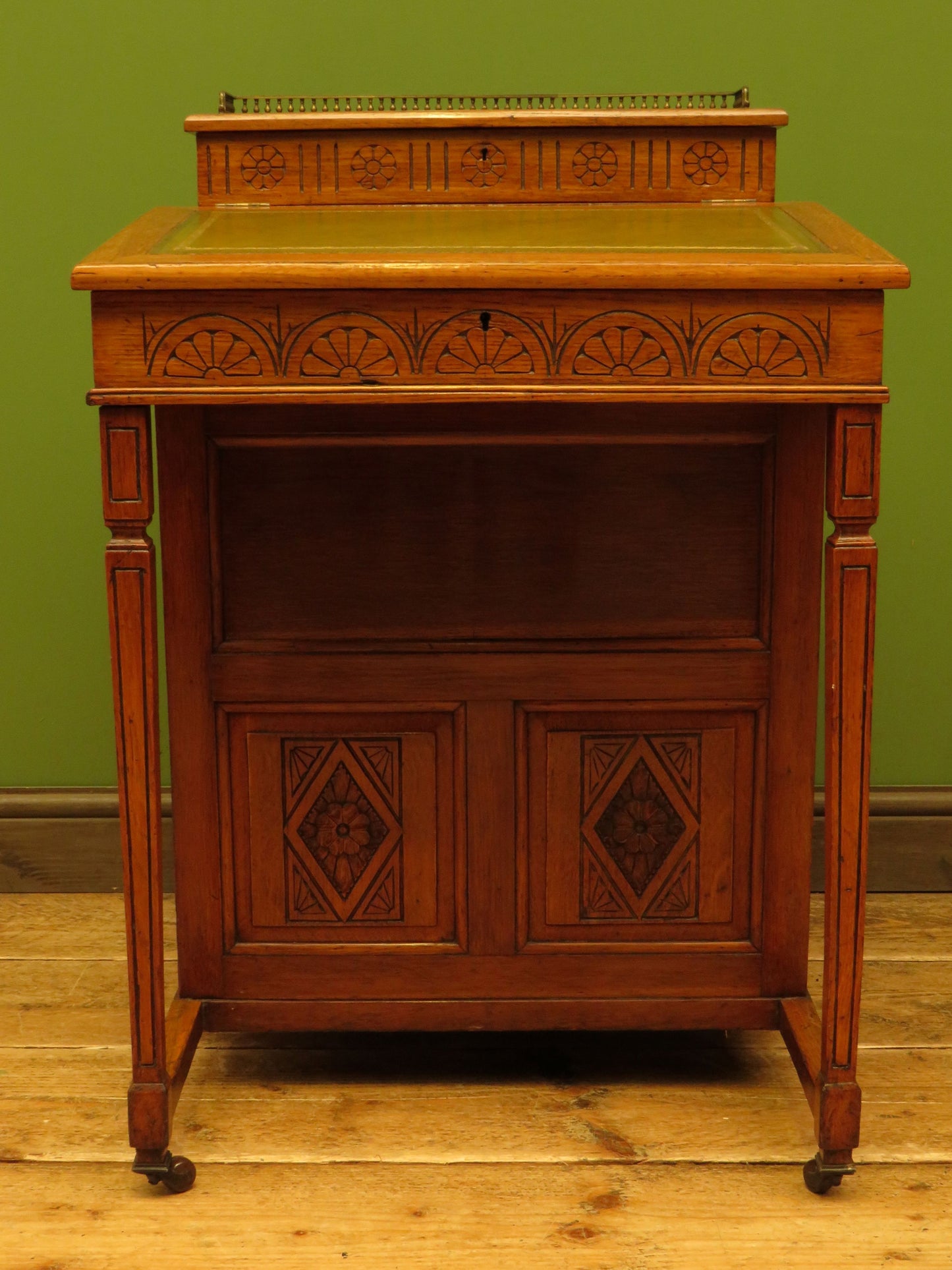 Antique Davenport with Leather top