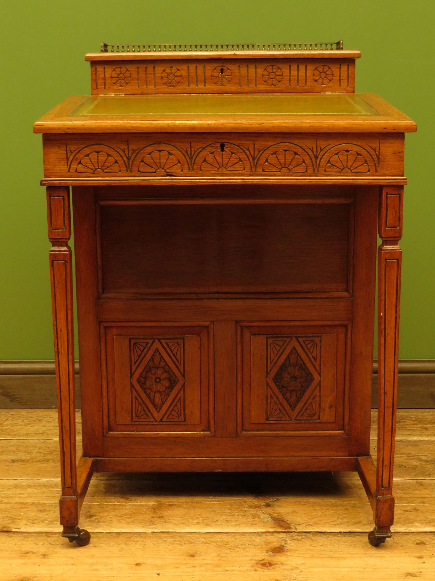 Antique Davenport with Leather top