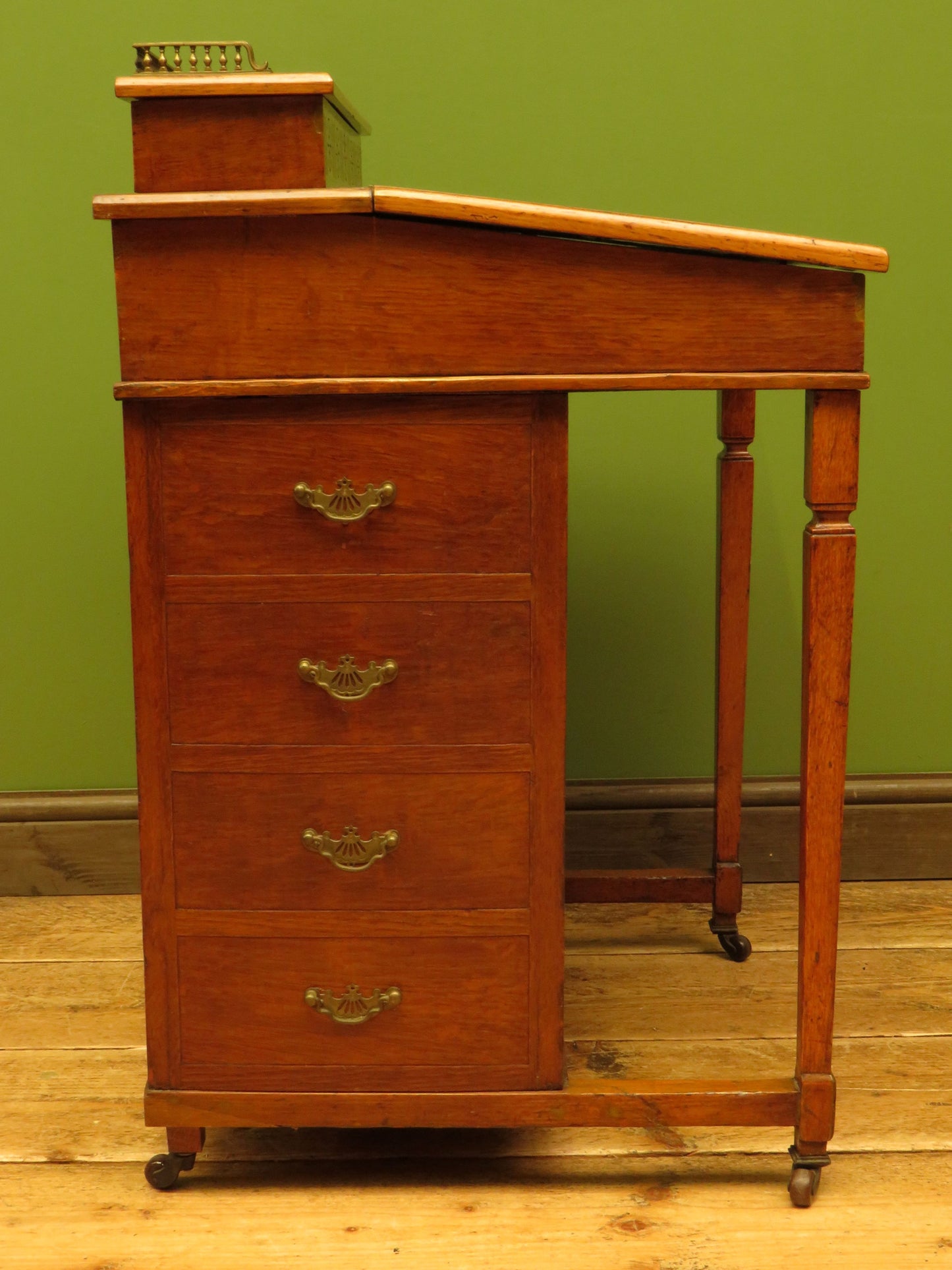 Antique Davenport with Leather top