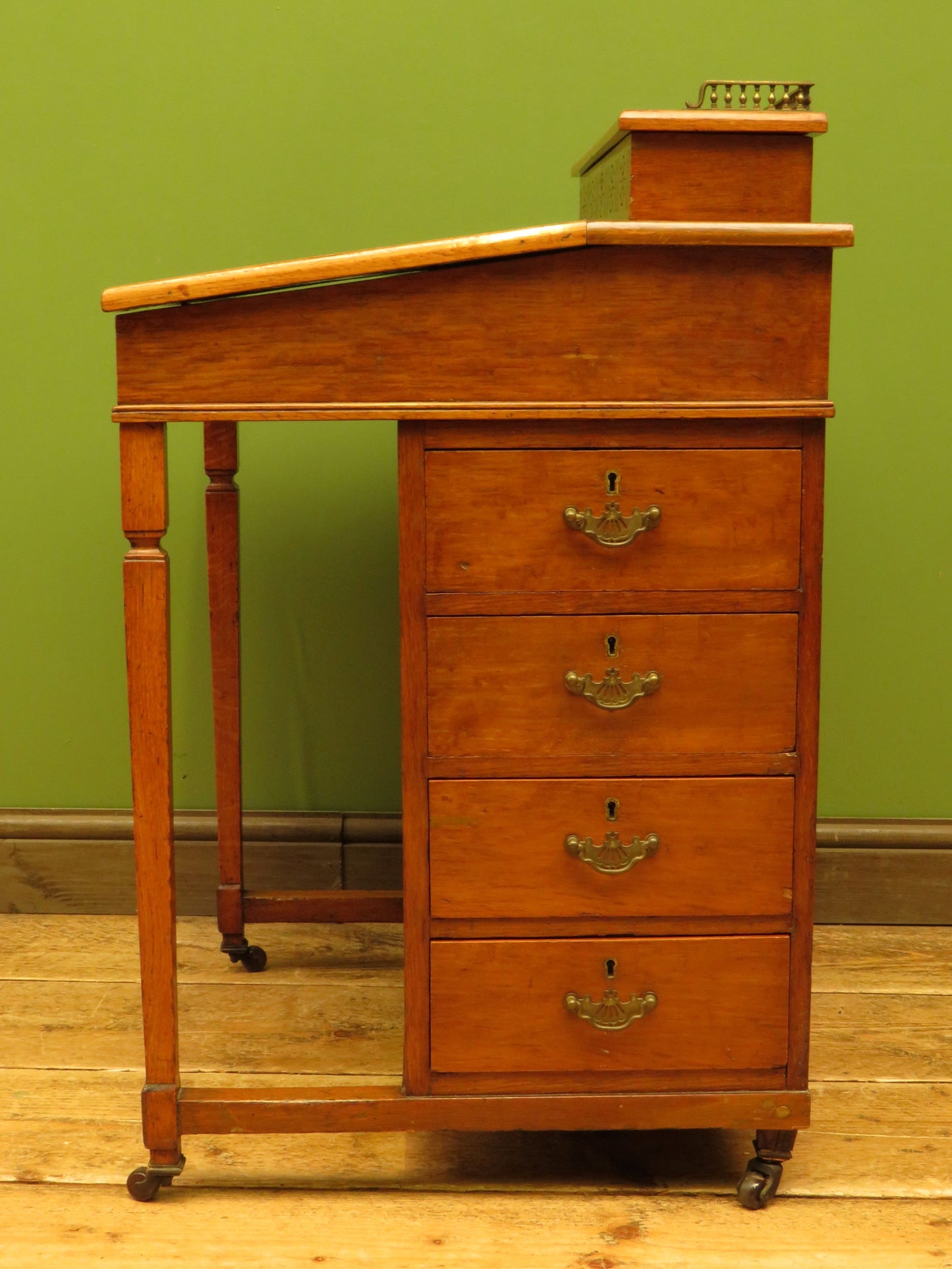 Antique Davenport with Leather top