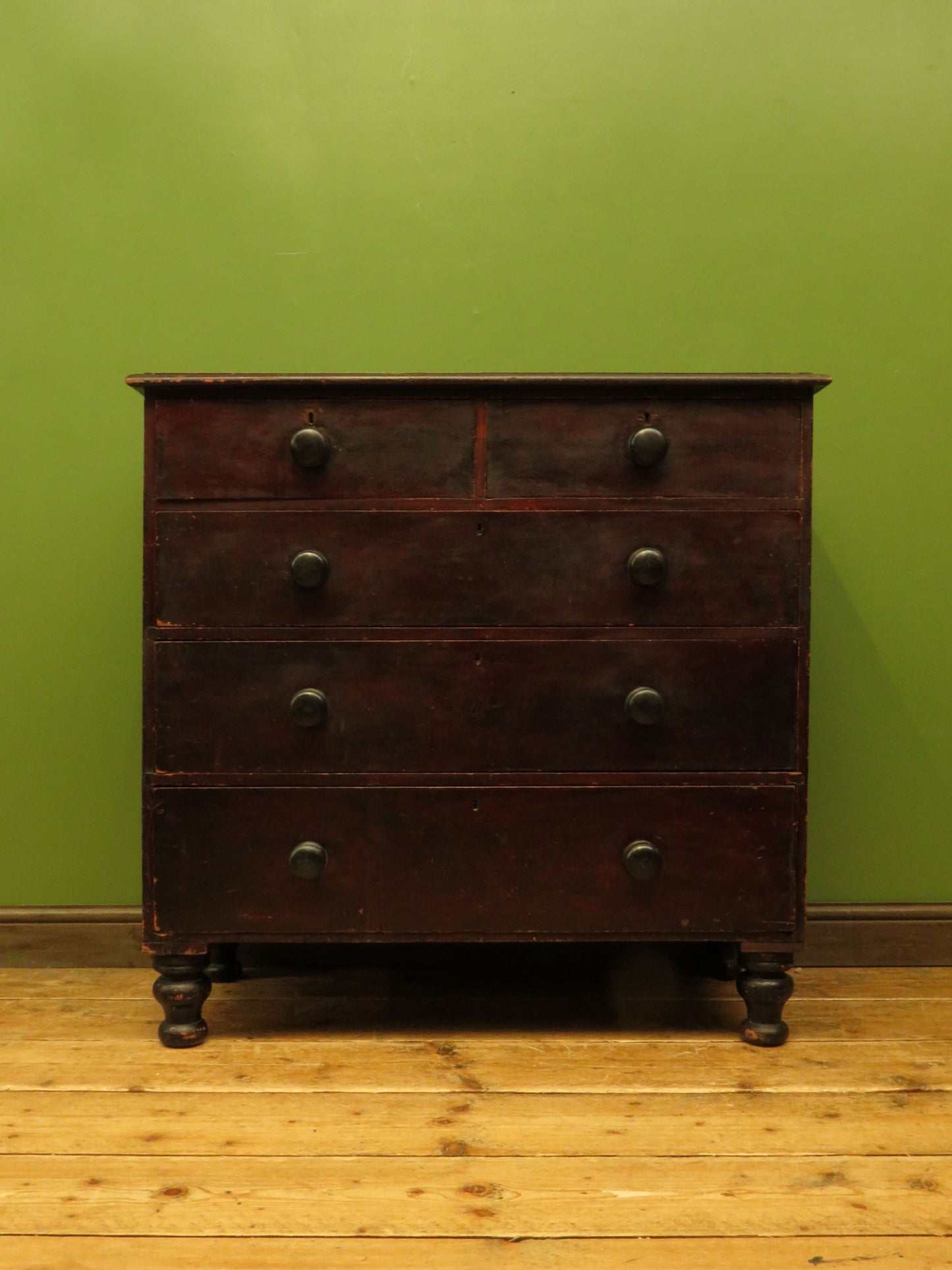Antique Stained Pine Chest of Drawers
