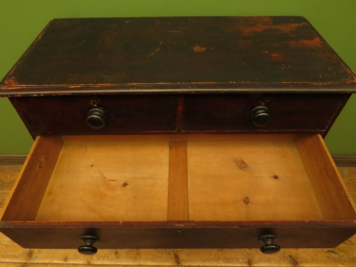 Antique Stained Pine Chest of Drawers