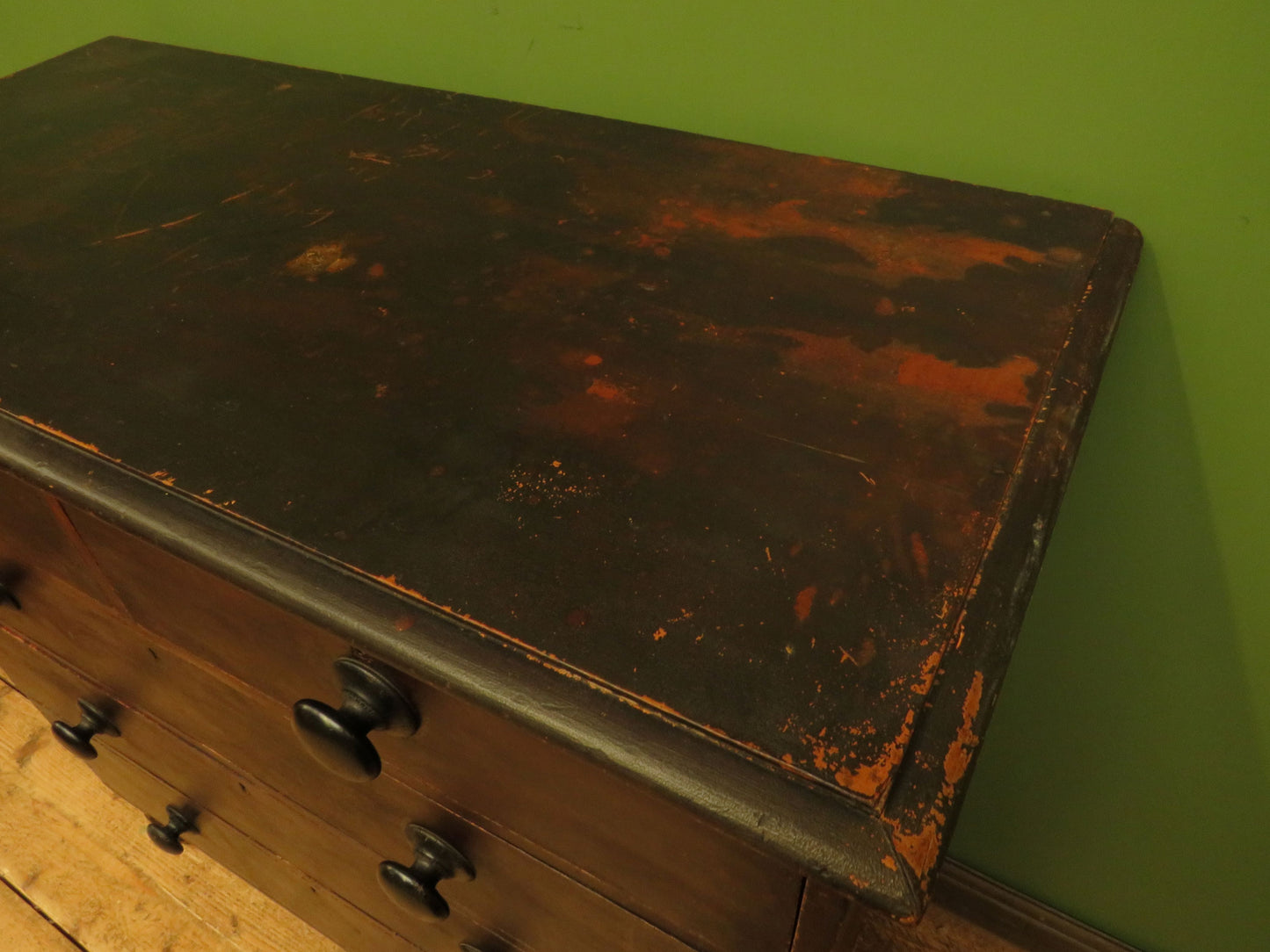 Antique Stained Pine Chest of Drawers