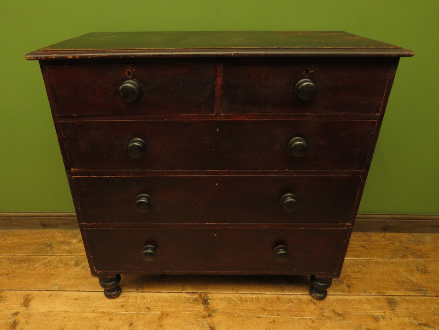 Antique Stained Pine Chest of Drawers