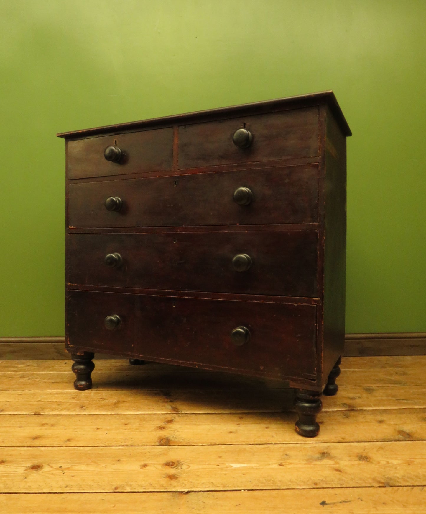 Antique Stained Pine Chest of Drawers