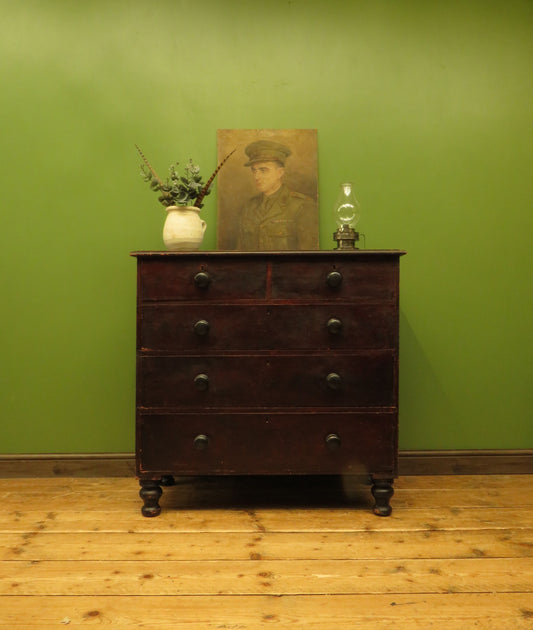Antique Stained Pine Chest of Drawers