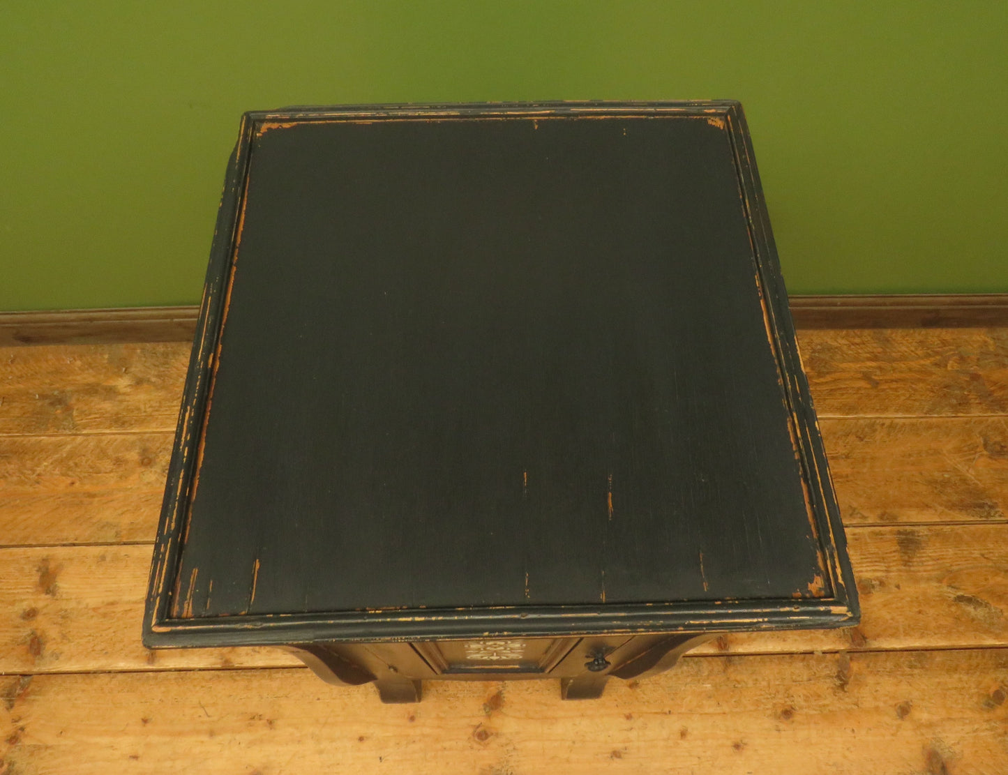 Small Black French Cupboard with Stencil decoration