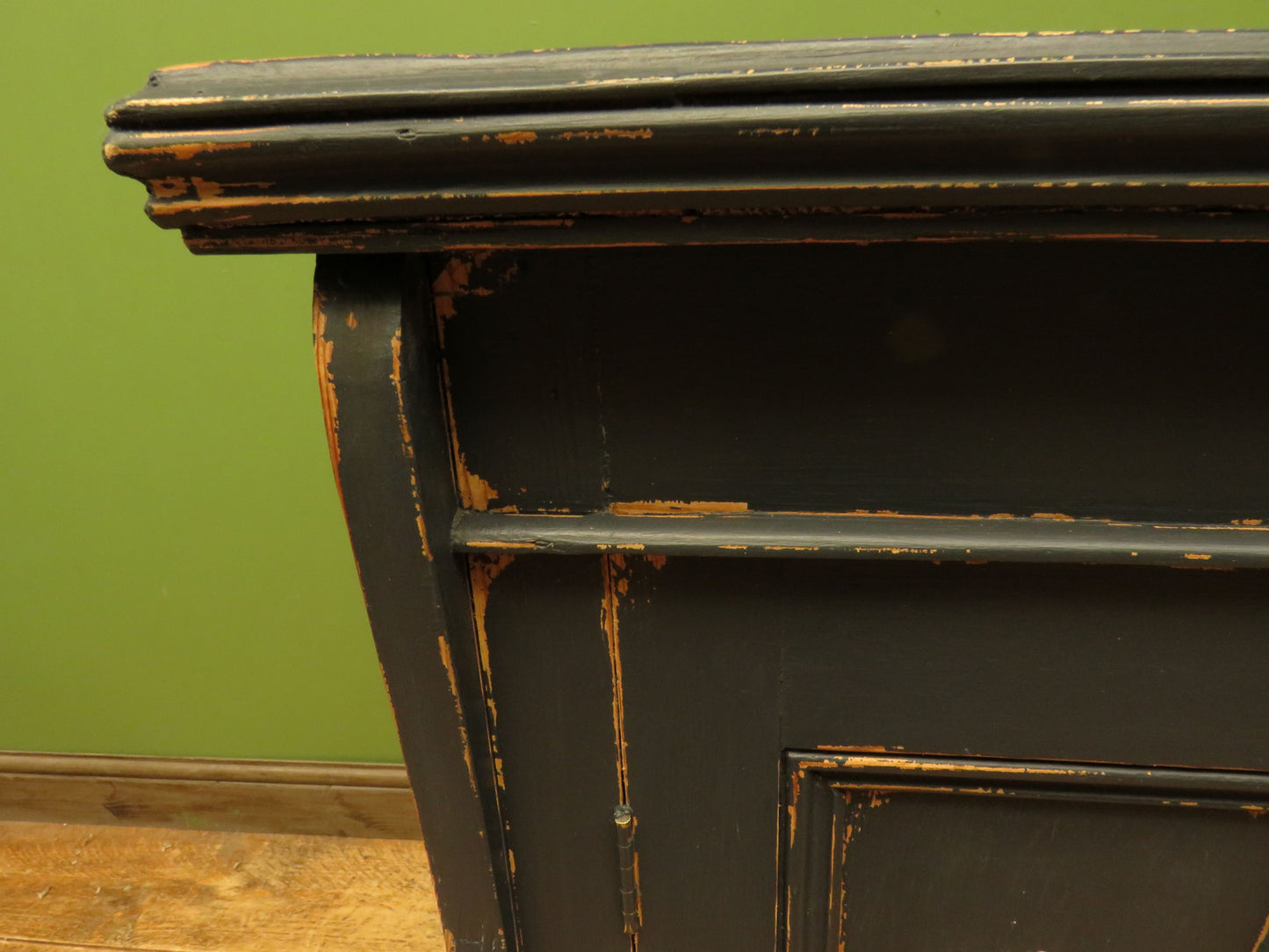 Small Black French Cupboard with Stencil decoration