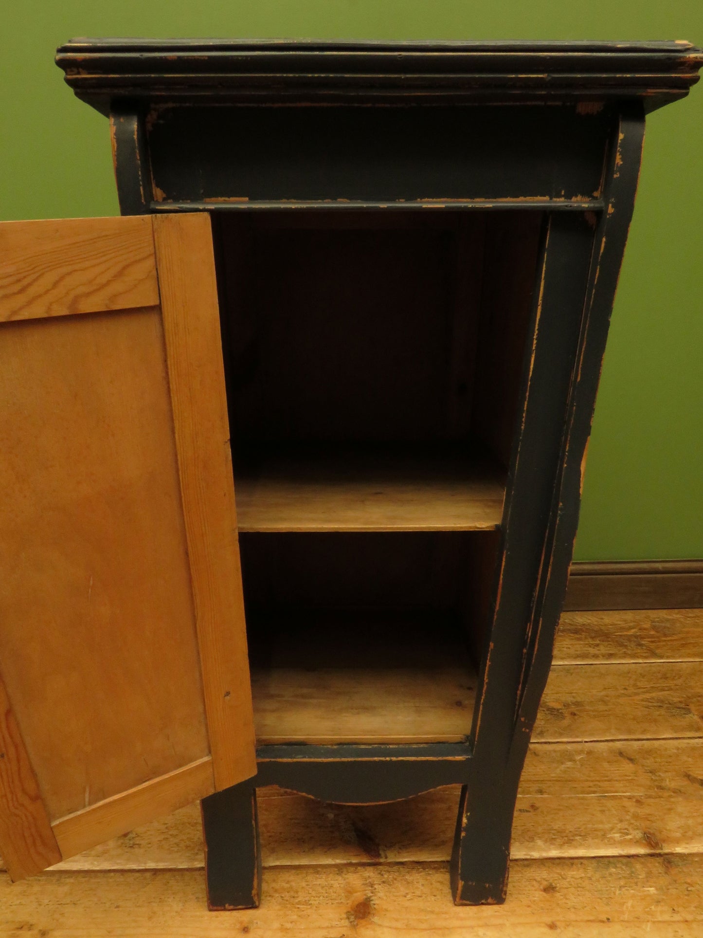 Small Black French Cupboard with Stencil decoration