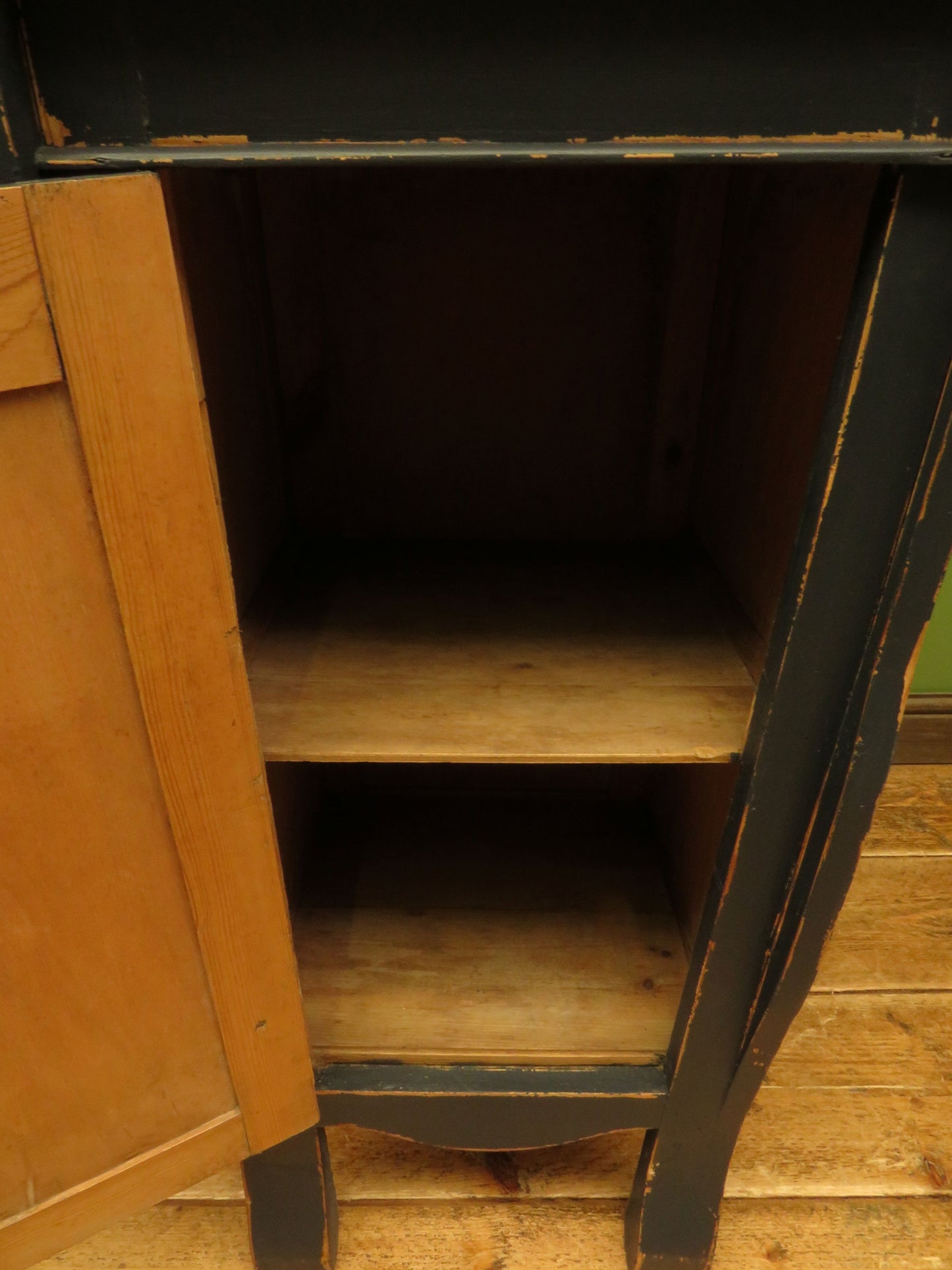 Small Black French Cupboard with Stencil decoration