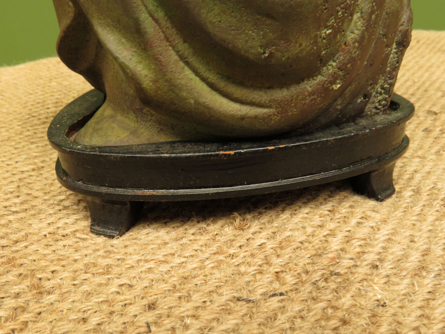 Old Oriental Bronze Seated Monk Figurine