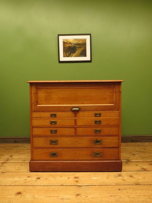 Printers Chest, Antique Architects Plan Chest, Bank of Drawers
